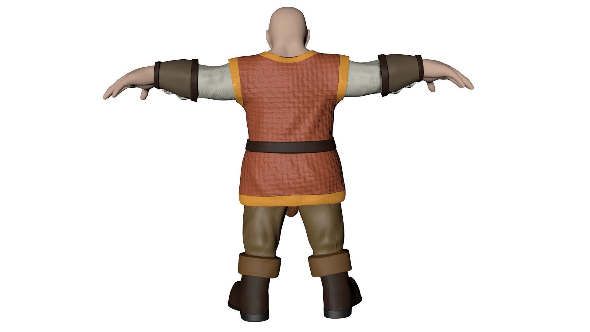 Dwarf viking with long beard Low-poly 3D model_12
