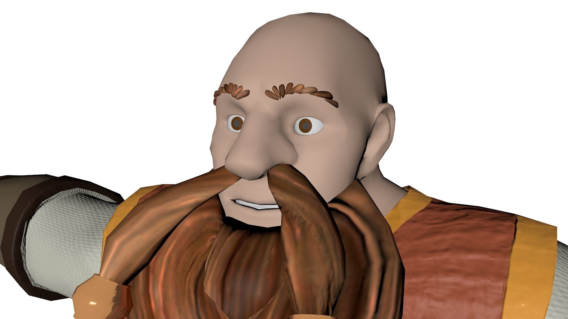 Dwarf viking with long beard Low-poly 3D model_5