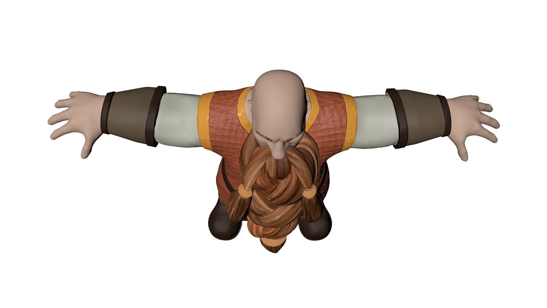 Dwarf viking with long beard Low-poly 3D model_14