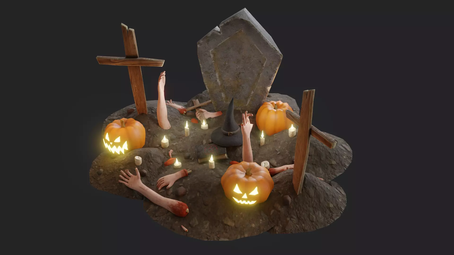 Halloween Pack Low-poly 3D model_0