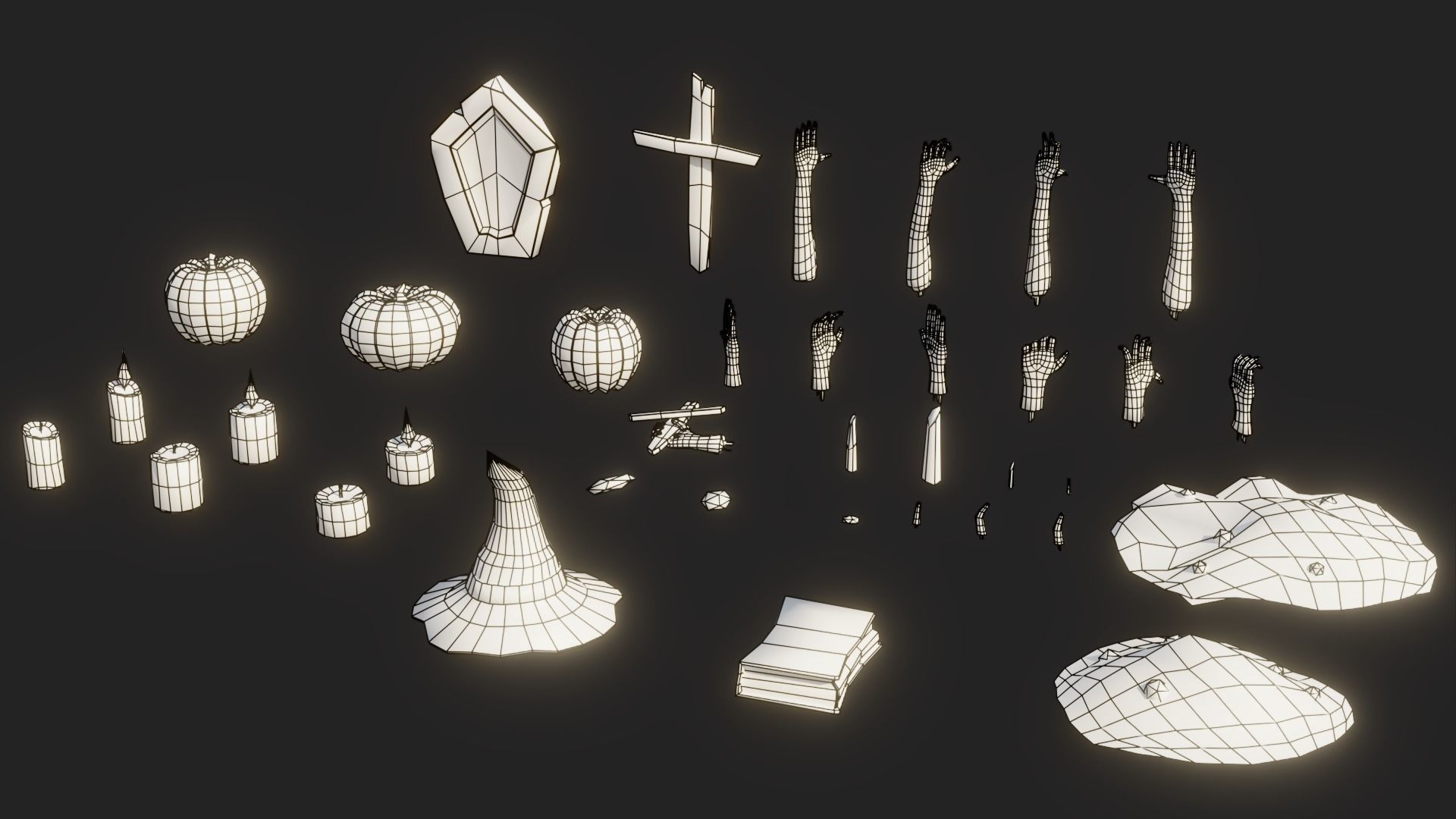 Halloween Pack Low-poly 3D model_4