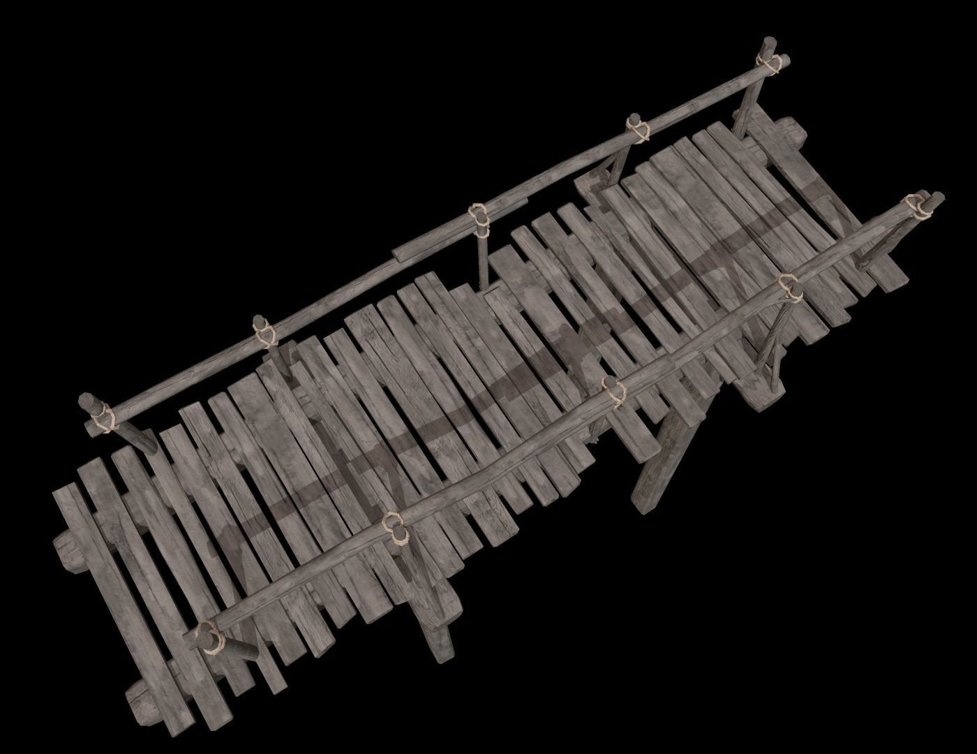 Wooden Bridge Low-poly 3D model_22