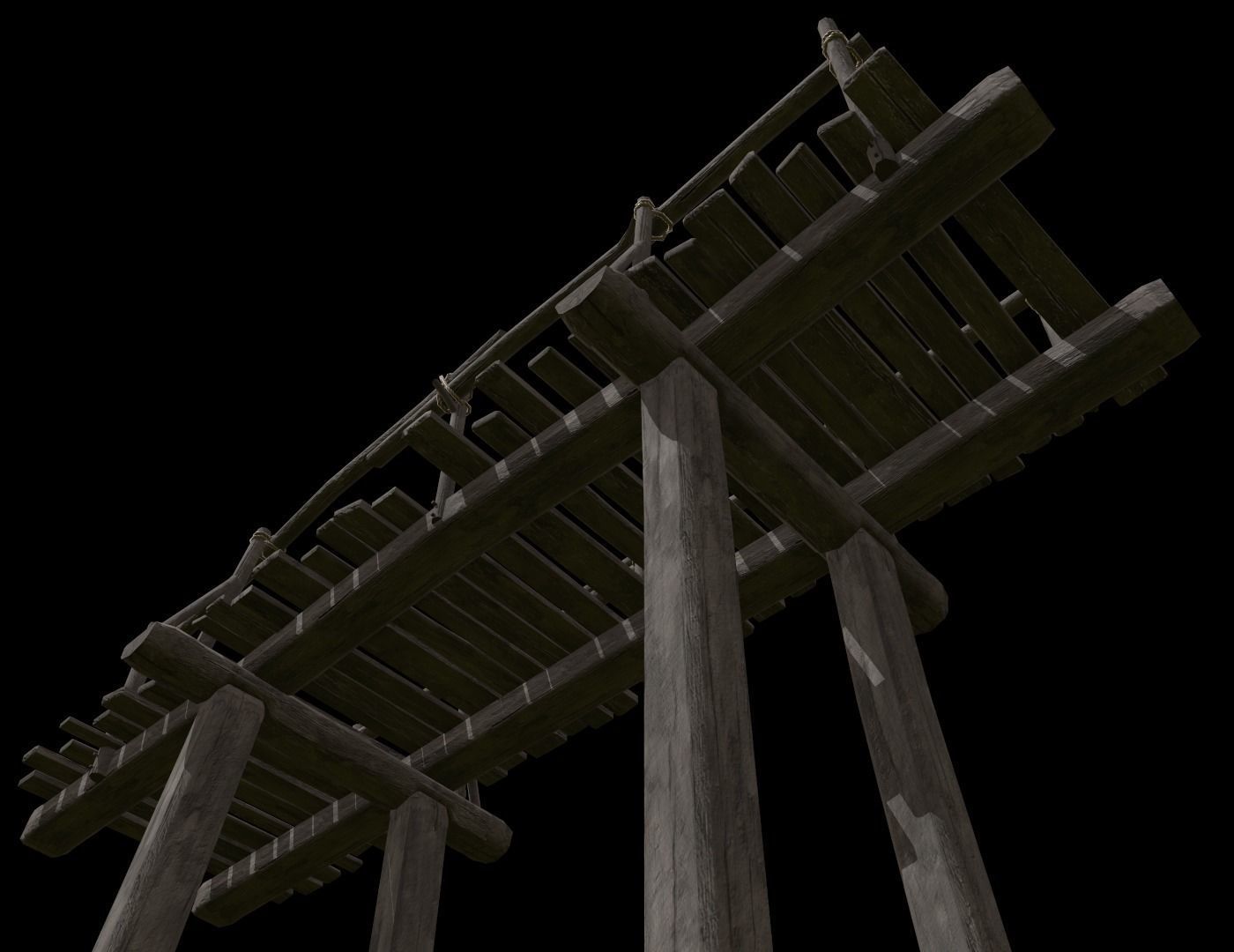 Wooden Bridge Low-poly 3D model_20