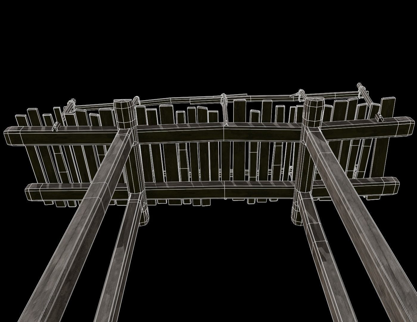 Wooden Bridge Low-poly 3D model_26