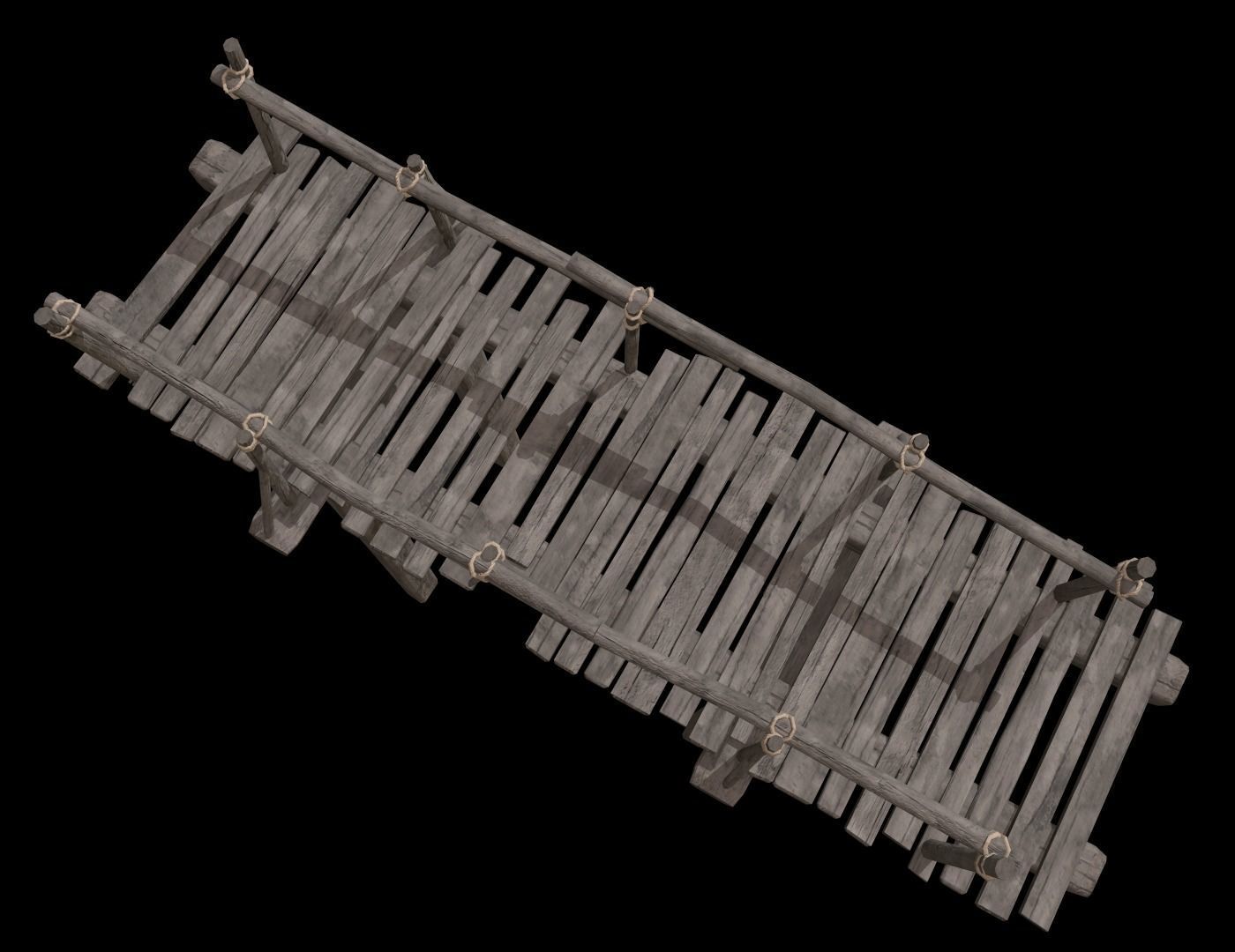 Wooden Bridge Low-poly 3D model_23