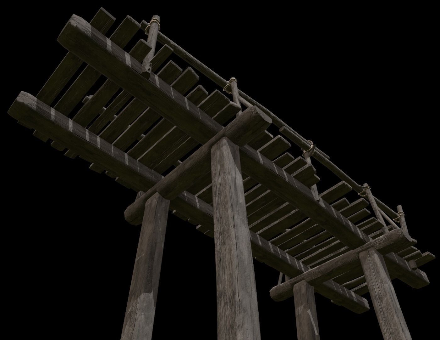Wooden Bridge Low-poly 3D model_21