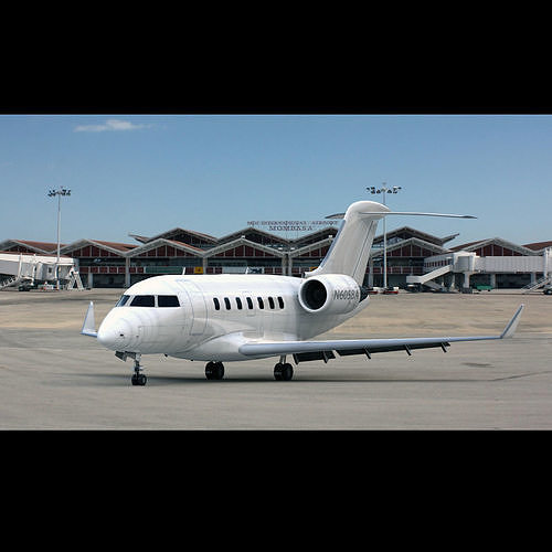Bombardier Challenger 605 Generic White Low-poly 3D model