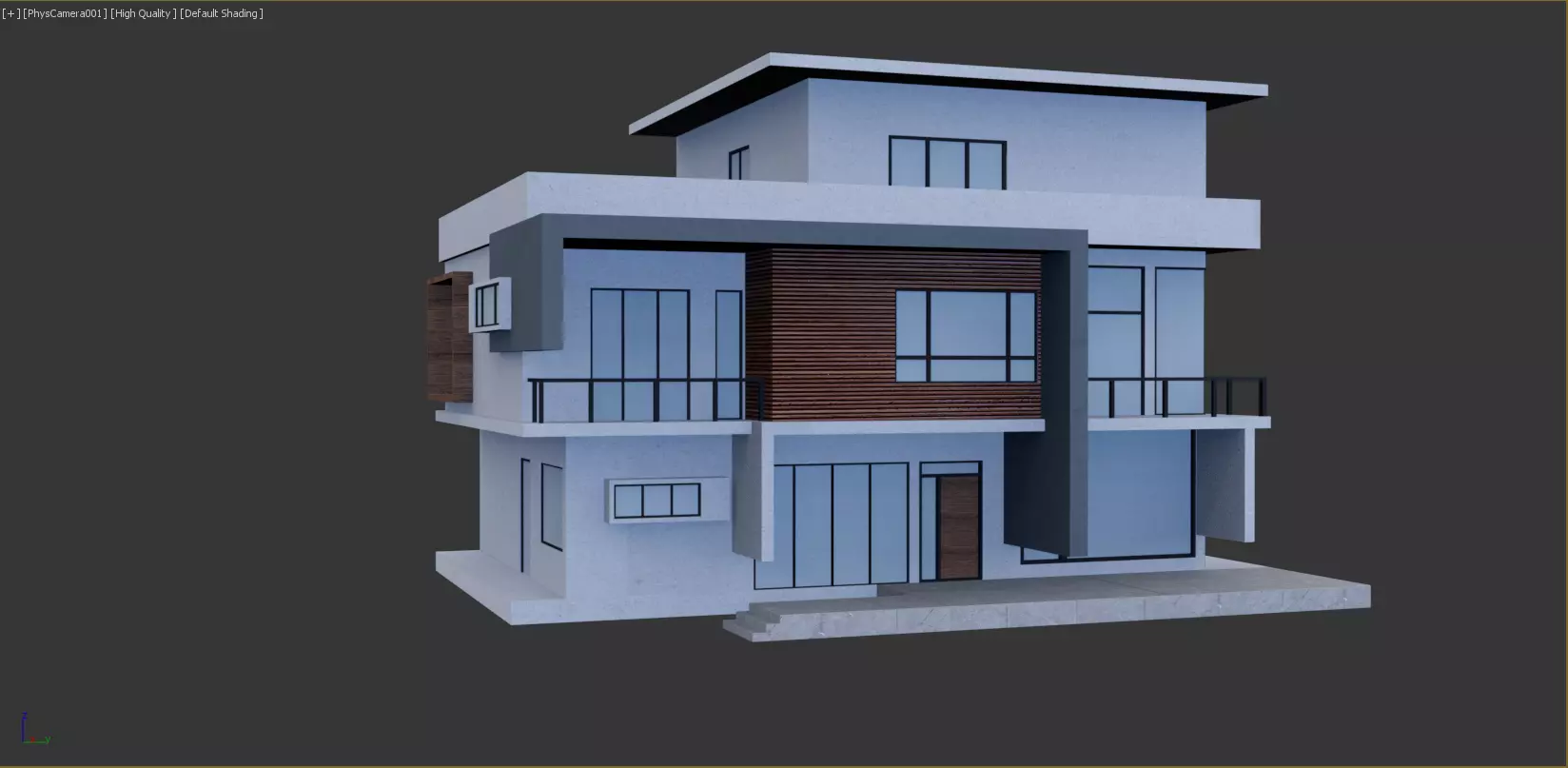 Akya - Big Modern House Low-poly 3D model