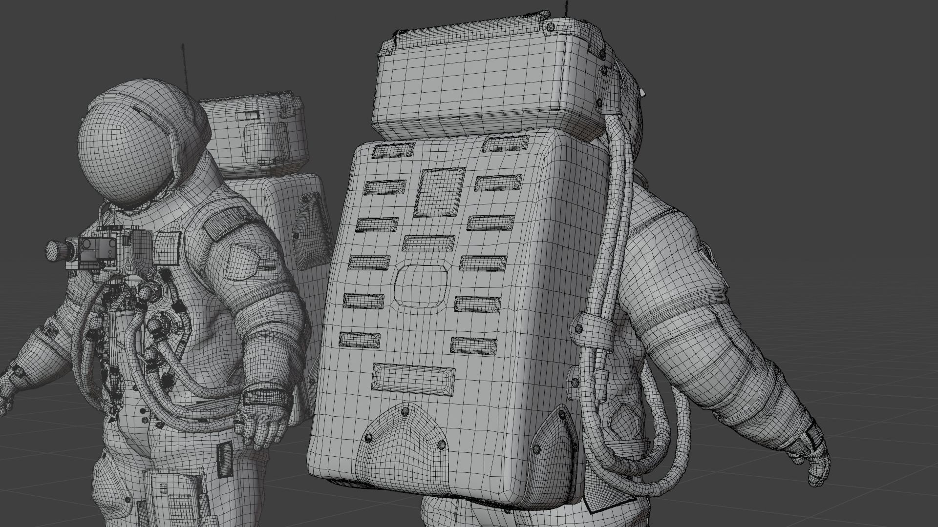 Apollo 11 A7L Spacesuit Rigged Low-poly 3D model_21