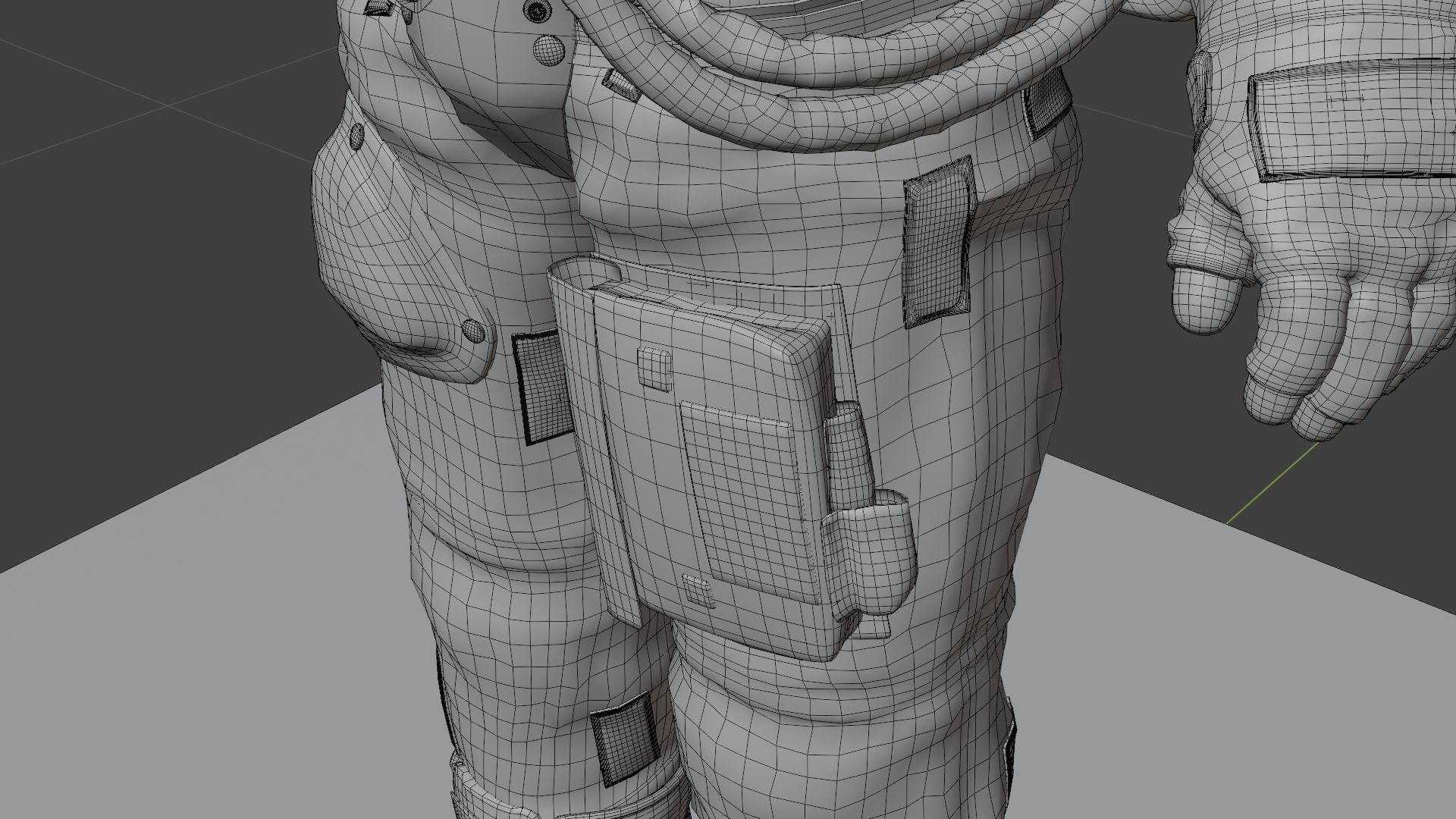 Apollo 11 A7L Spacesuit Rigged Low-poly 3D model_24