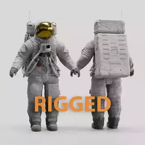 Apollo 11 A7L Spacesuit Rigged Low-poly 3D model