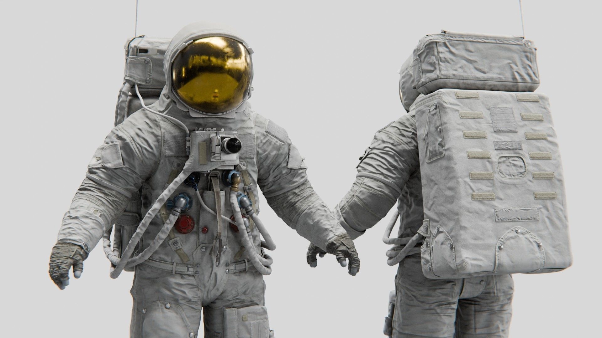 Apollo 11 A7L Spacesuit Rigged Low-poly 3D model_5