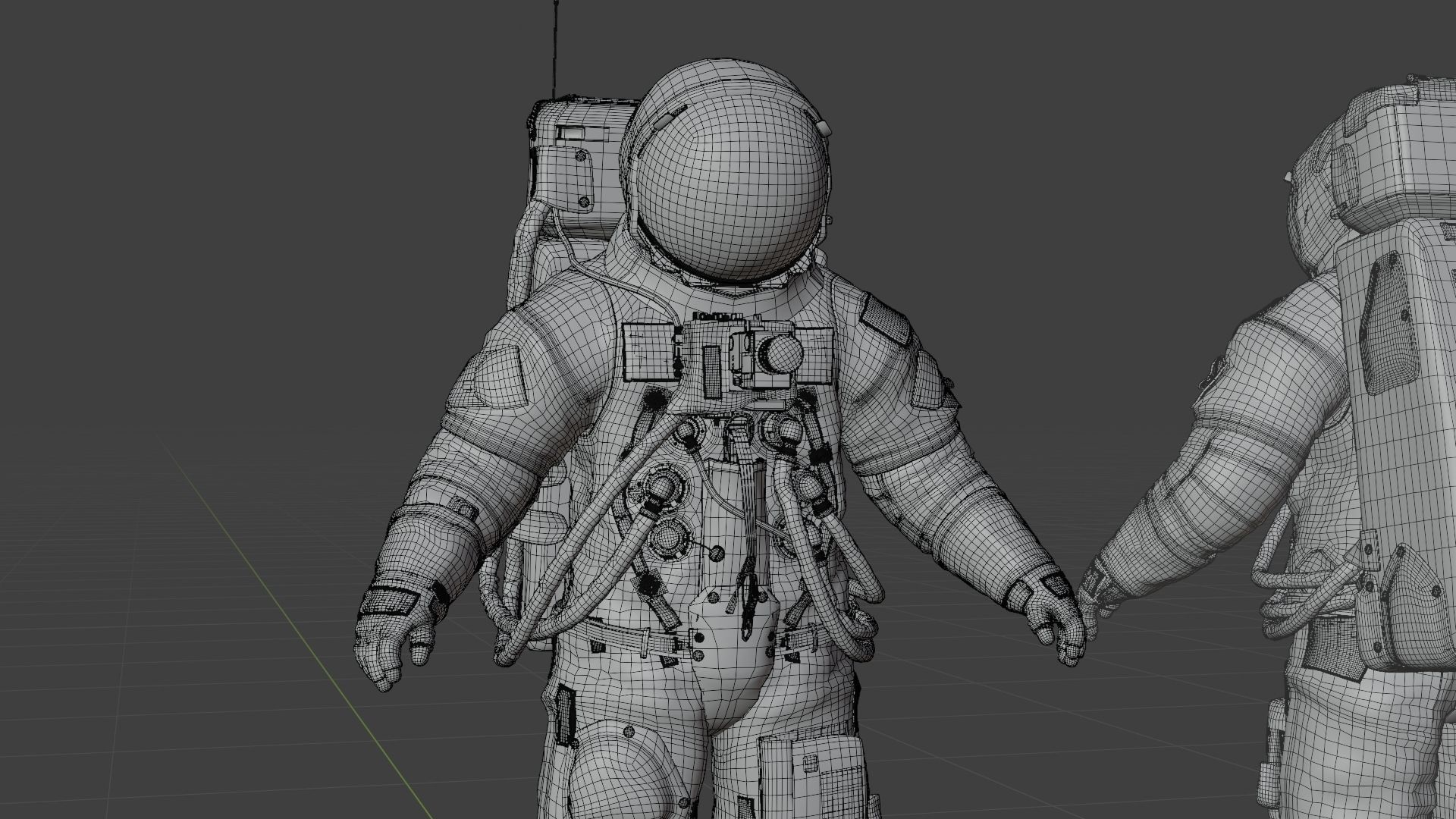 Apollo 11 A7L Spacesuit Rigged Low-poly 3D model_18