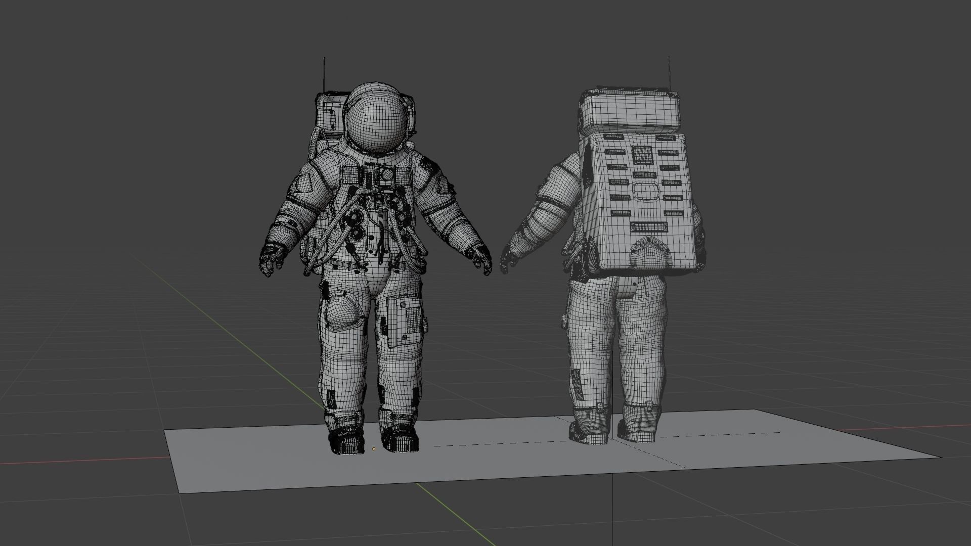 Apollo 11 A7L Spacesuit Rigged Low-poly 3D model_17