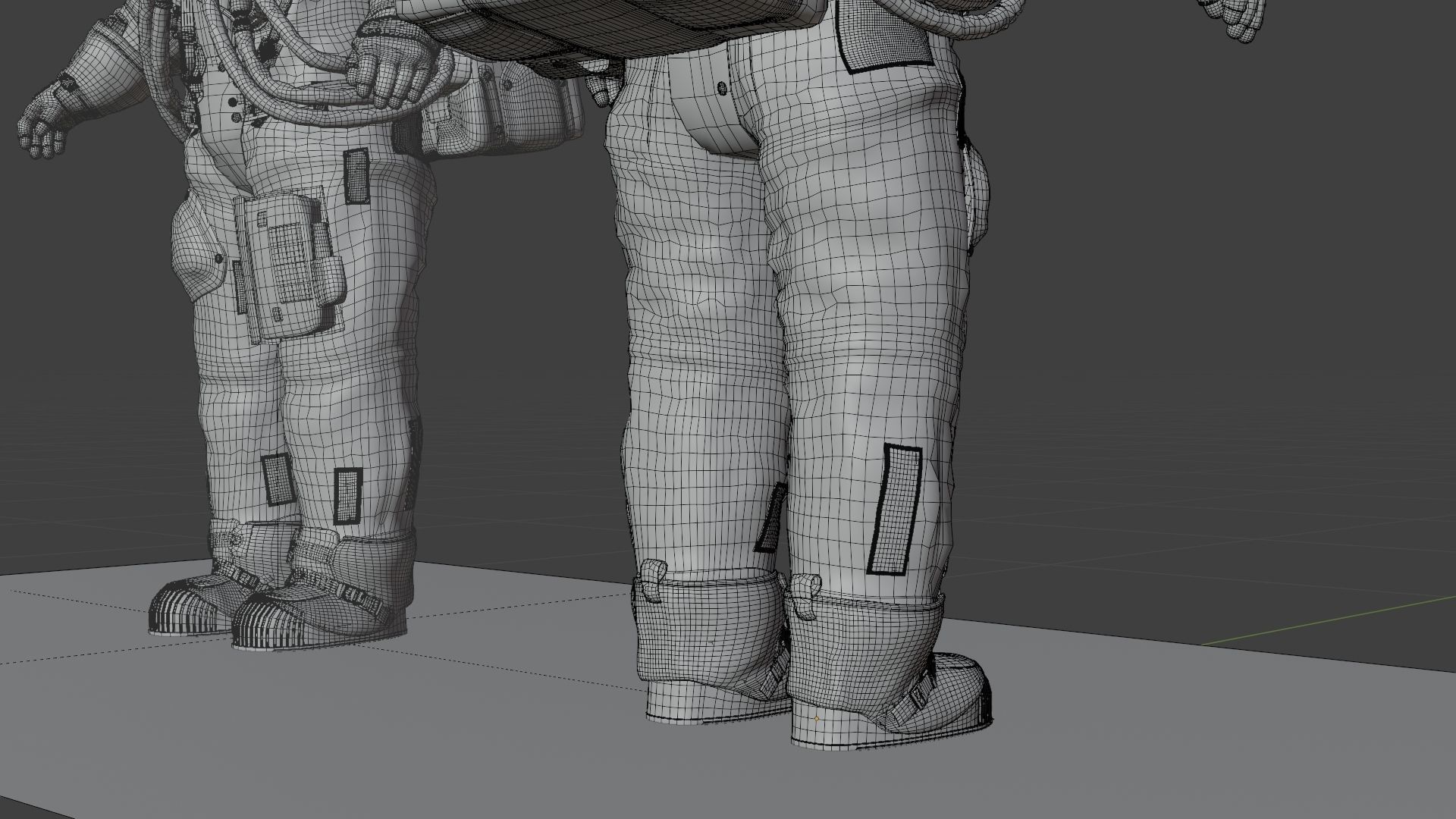 Apollo 11 A7L Spacesuit Rigged Low-poly 3D model_22