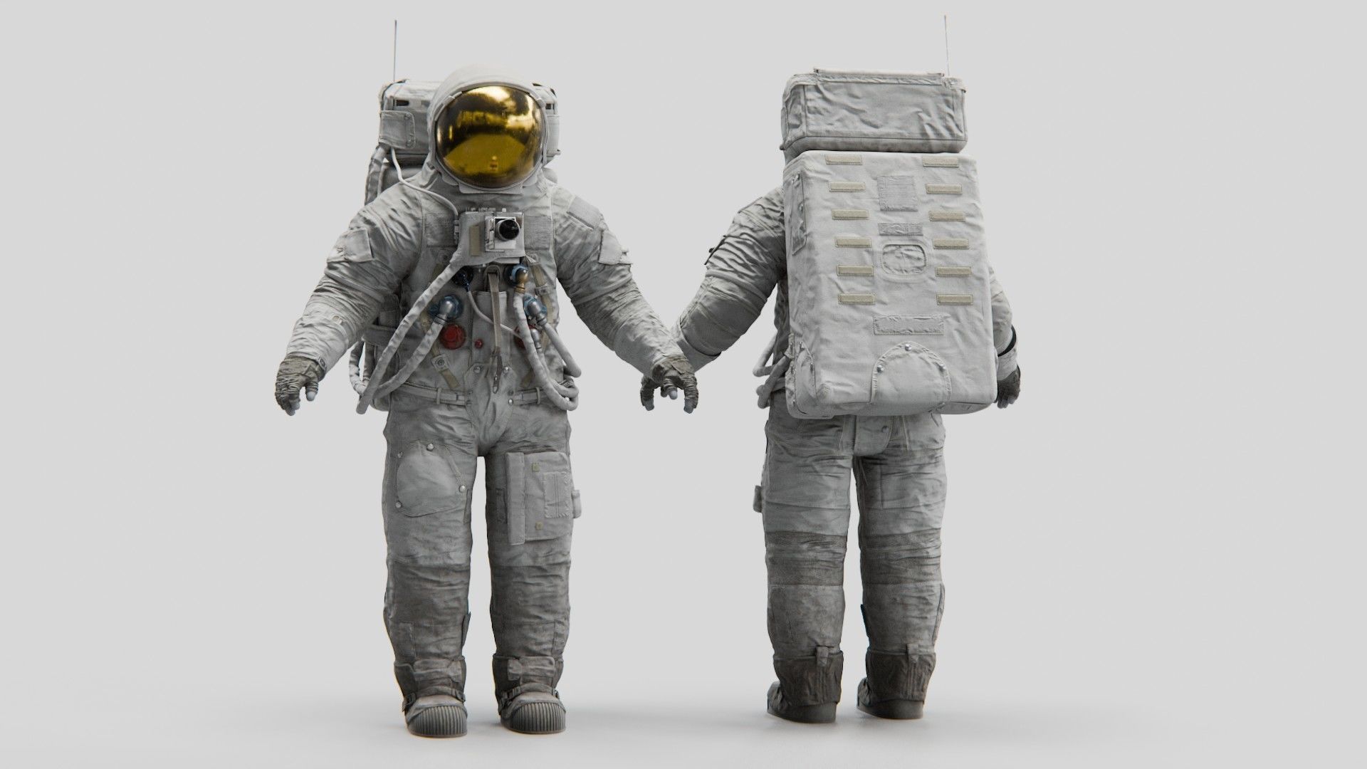 Apollo 11 A7L Spacesuit Rigged Low-poly 3D model_4