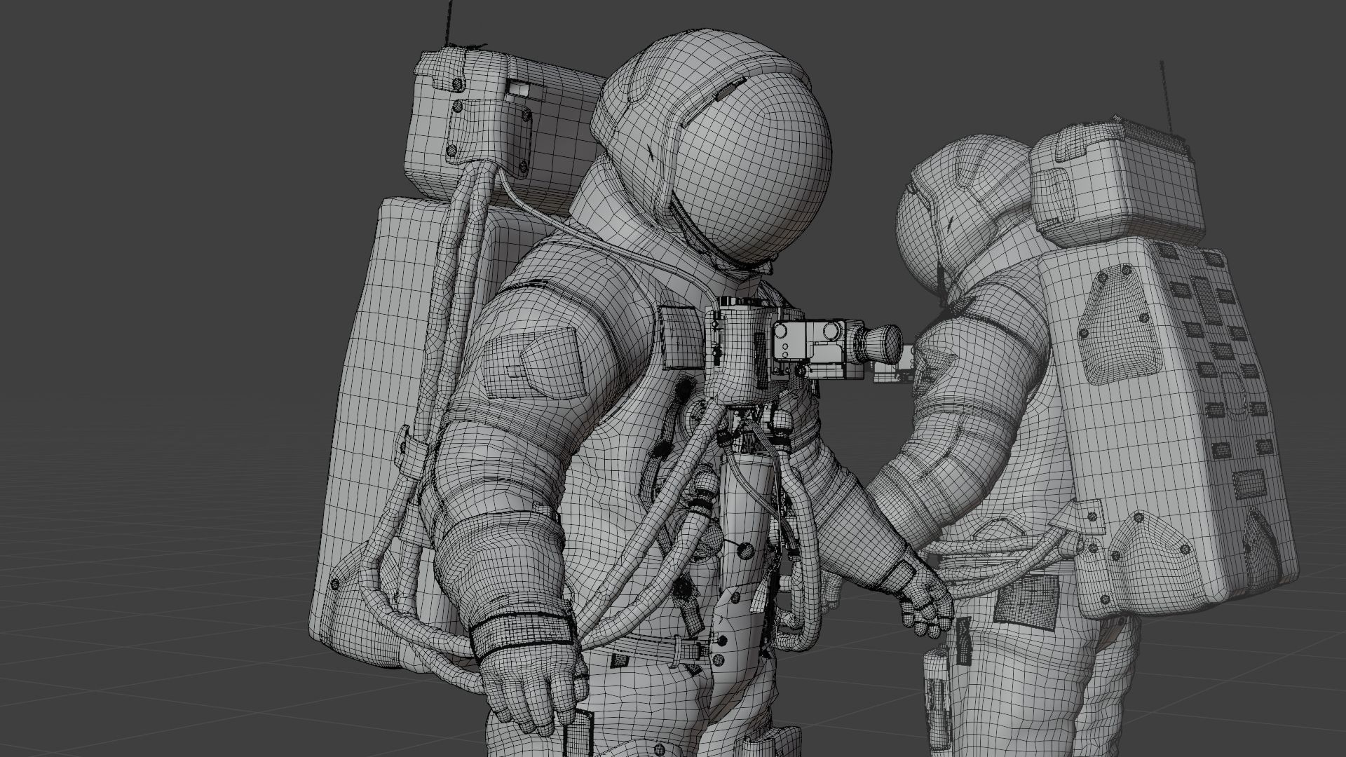 Apollo 11 A7L Spacesuit Rigged Low-poly 3D model_19