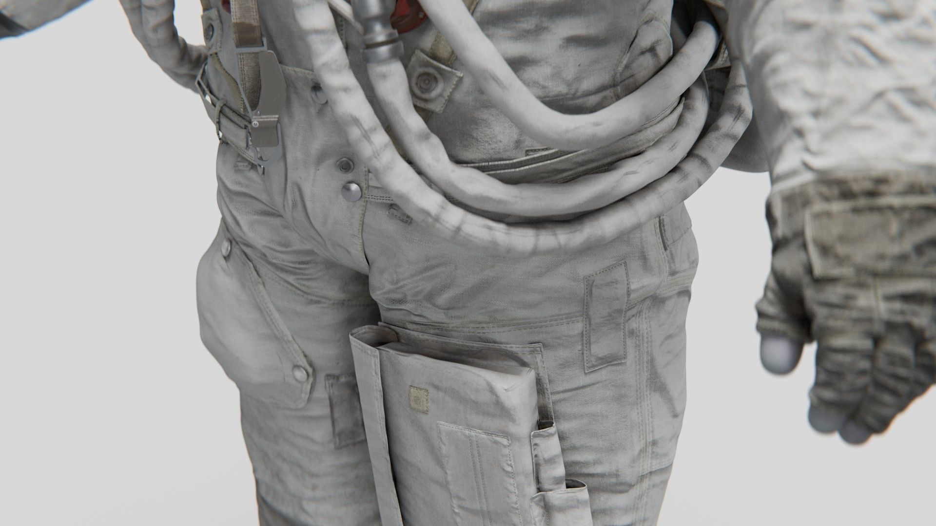 Apollo 11 A7L Spacesuit Rigged Low-poly 3D model_11