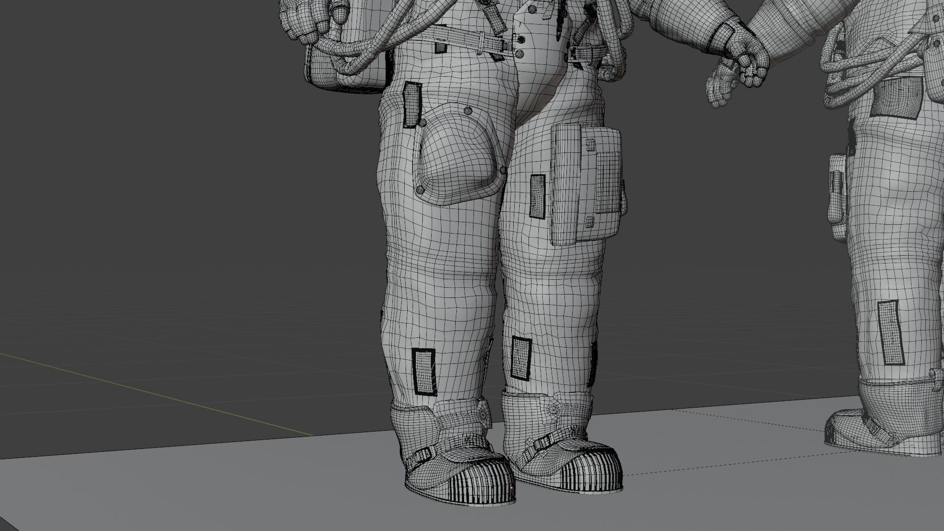 Apollo 11 A7L Spacesuit Rigged Low-poly 3D model_23