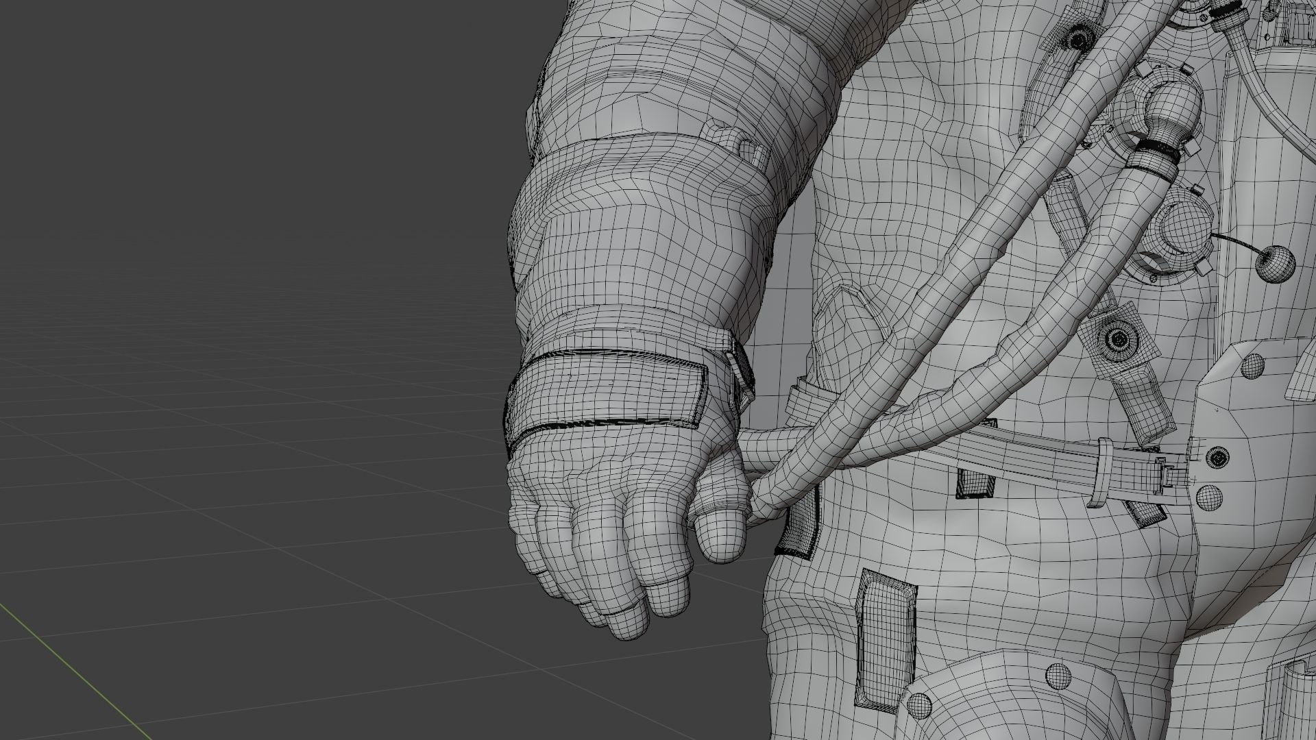 Apollo 11 A7L Spacesuit Rigged Low-poly 3D model_25