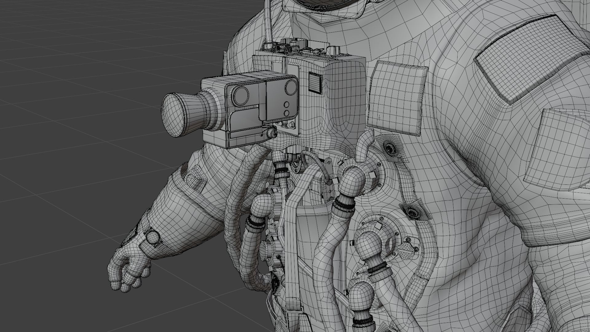 Apollo 11 A7L Spacesuit Rigged Low-poly 3D model_27