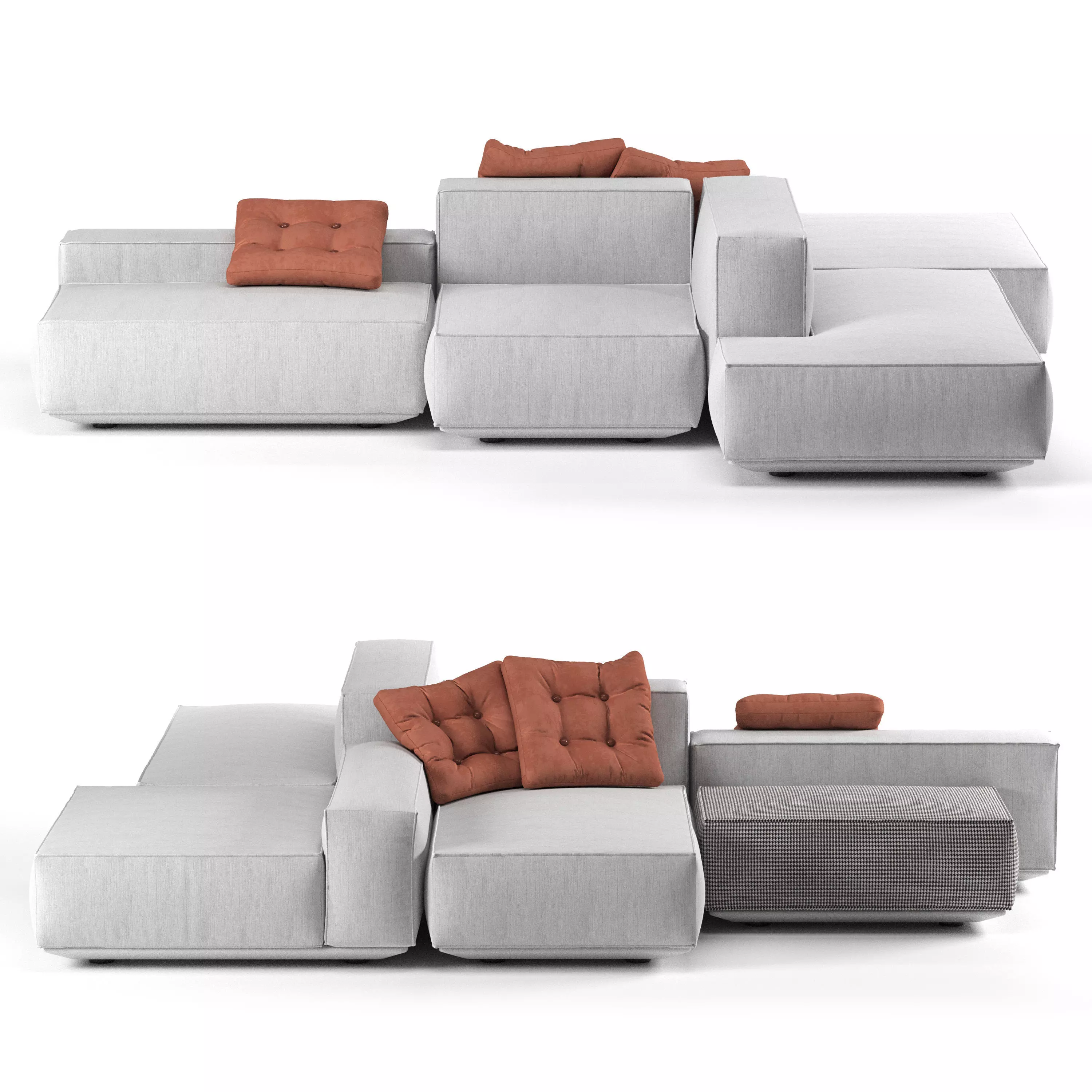 Marechiaro system MH12 modular sofa by Arflex Italia 3D model_0