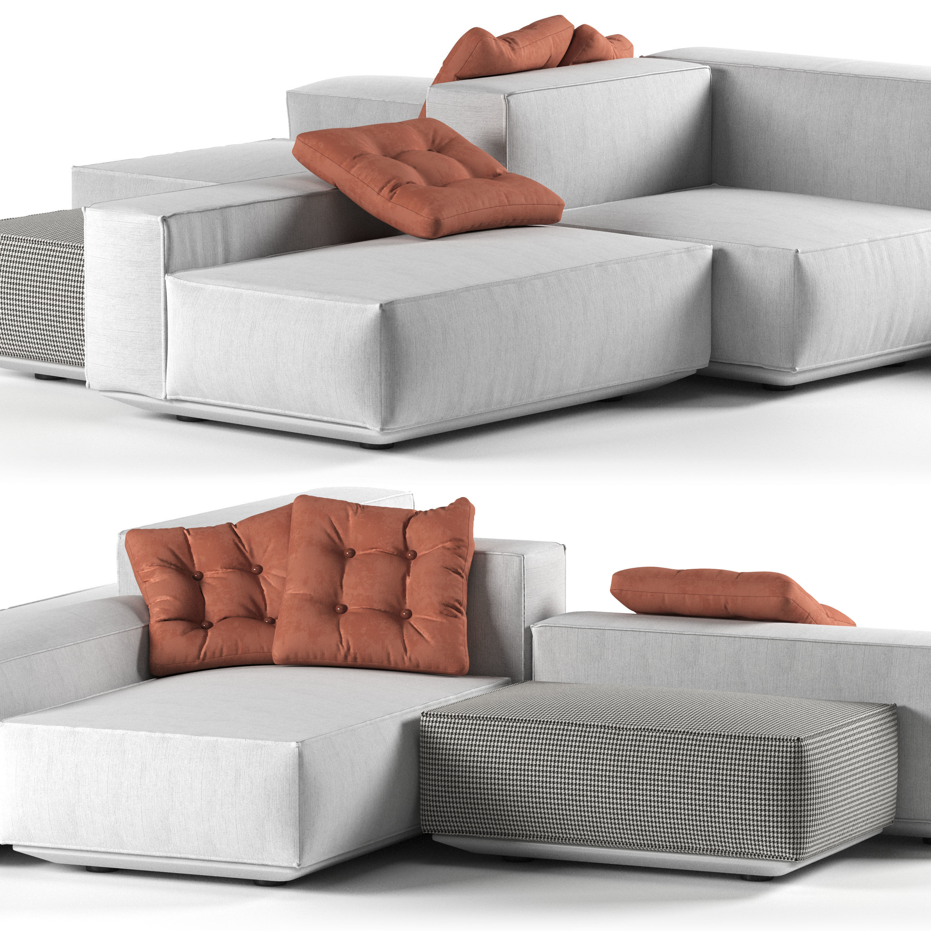 Marechiaro system MH12 modular sofa by Arflex Italia 3D model_2