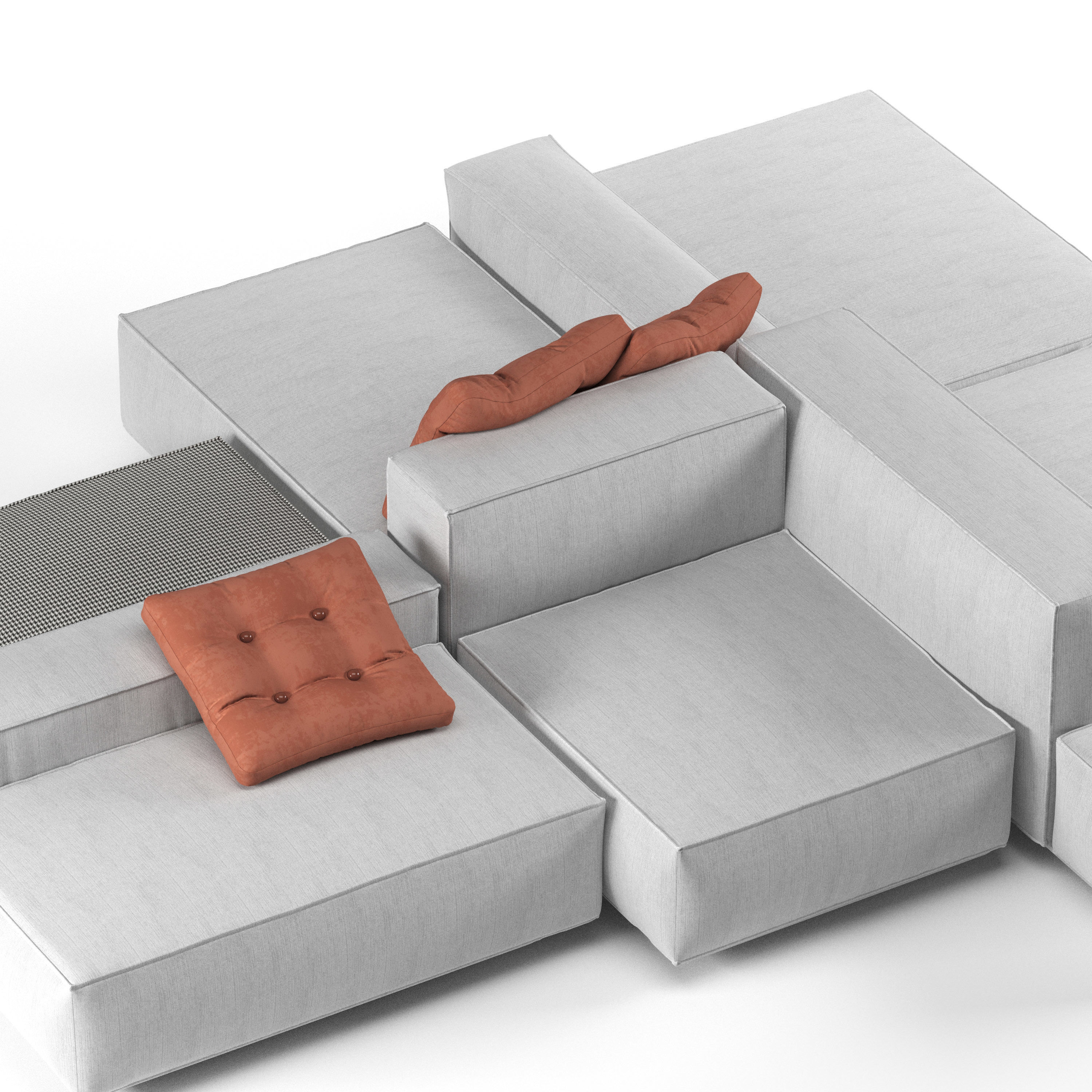 Marechiaro system MH12 modular sofa by Arflex Italia 3D model_4