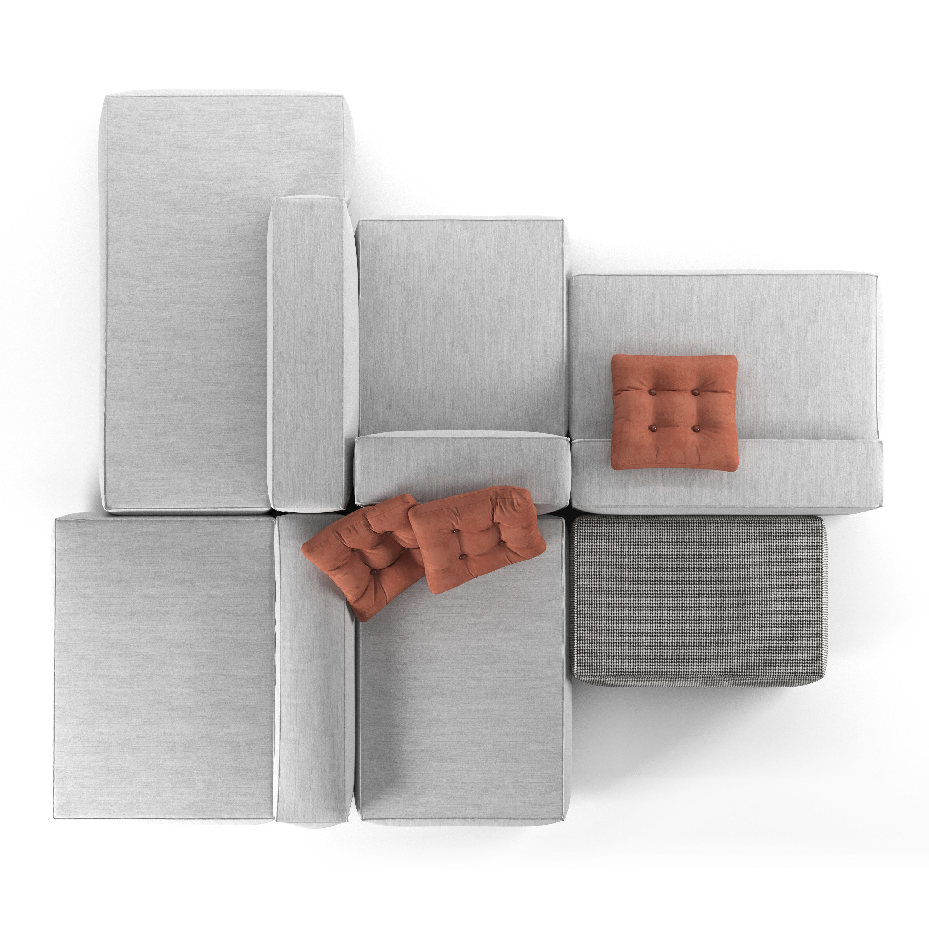 Marechiaro system MH12 modular sofa by Arflex Italia 3D model_1