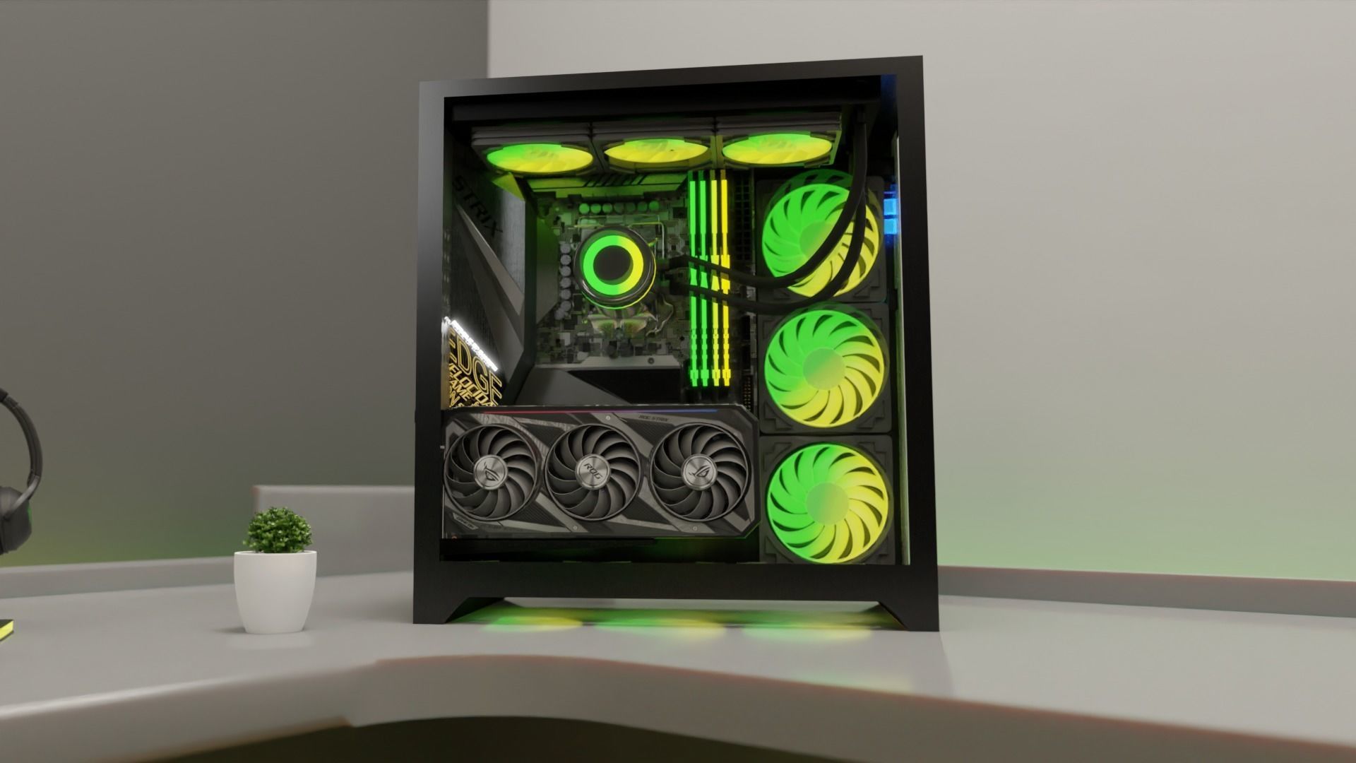 LIAN LI O11 DYNAMIC PC BUILD Low-poly 3D model_21