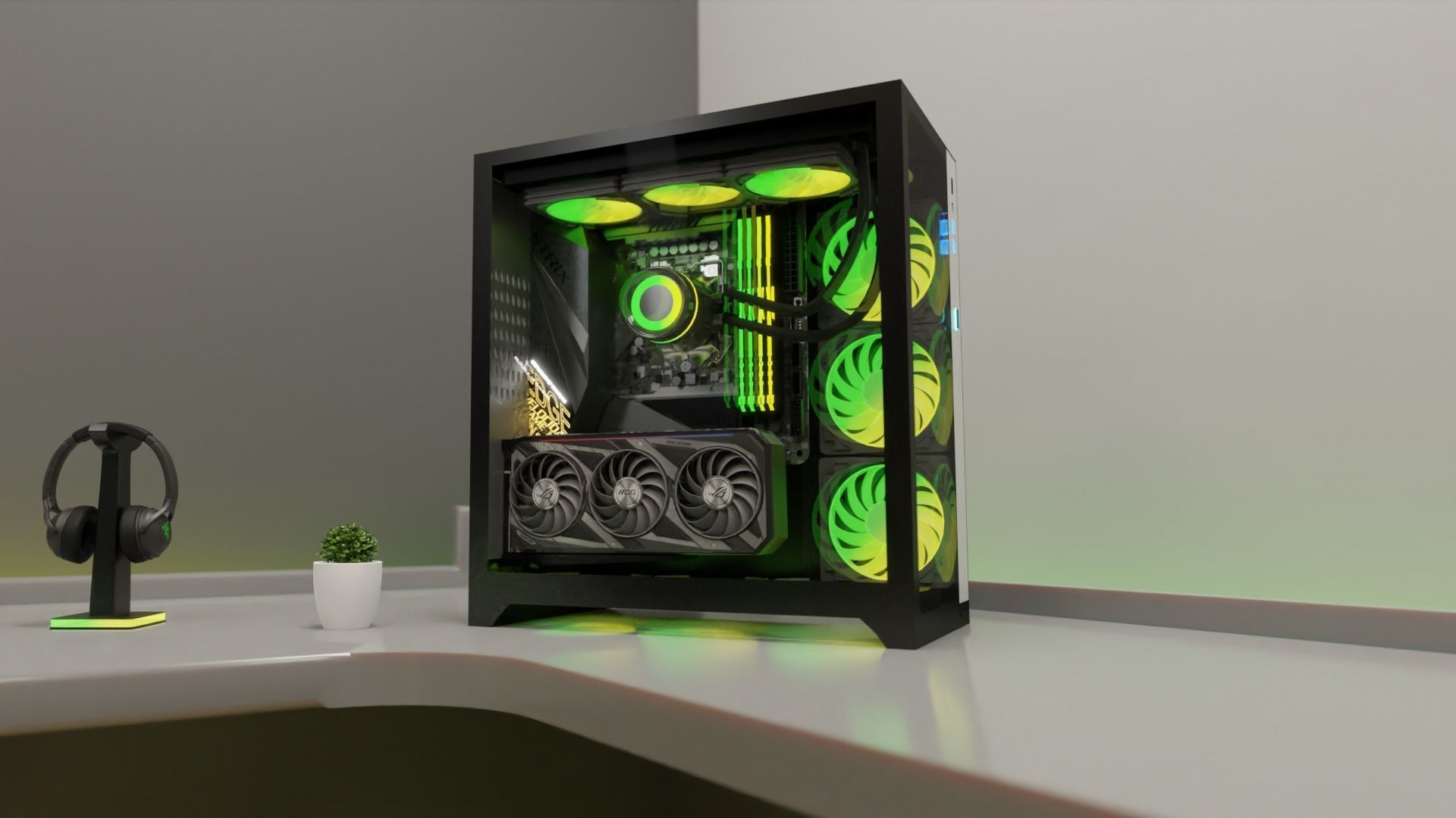 LIAN LI O11 DYNAMIC PC BUILD Low-poly 3D model_19
