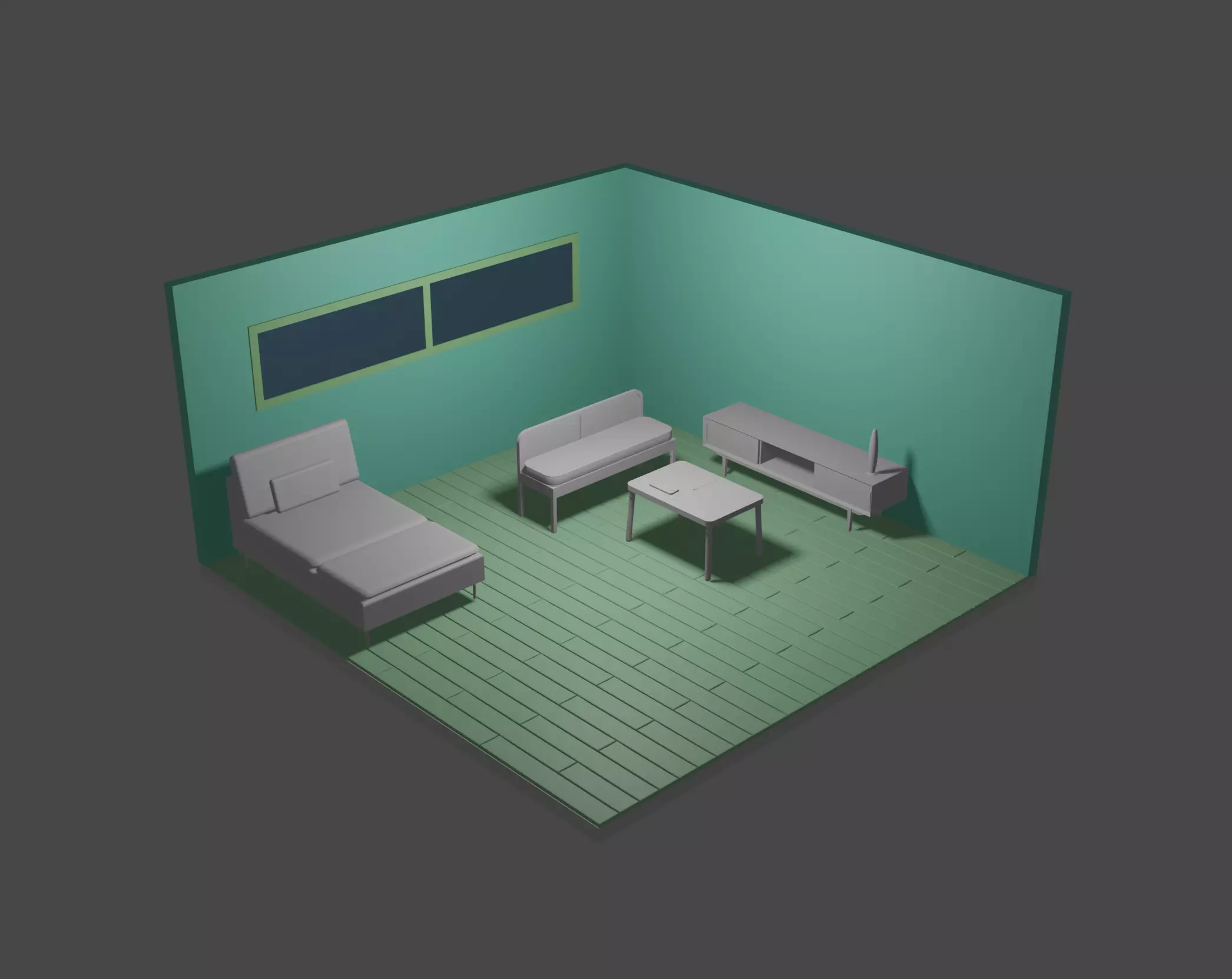 Isometric Office Interior With Boss Workplace  3D model_0