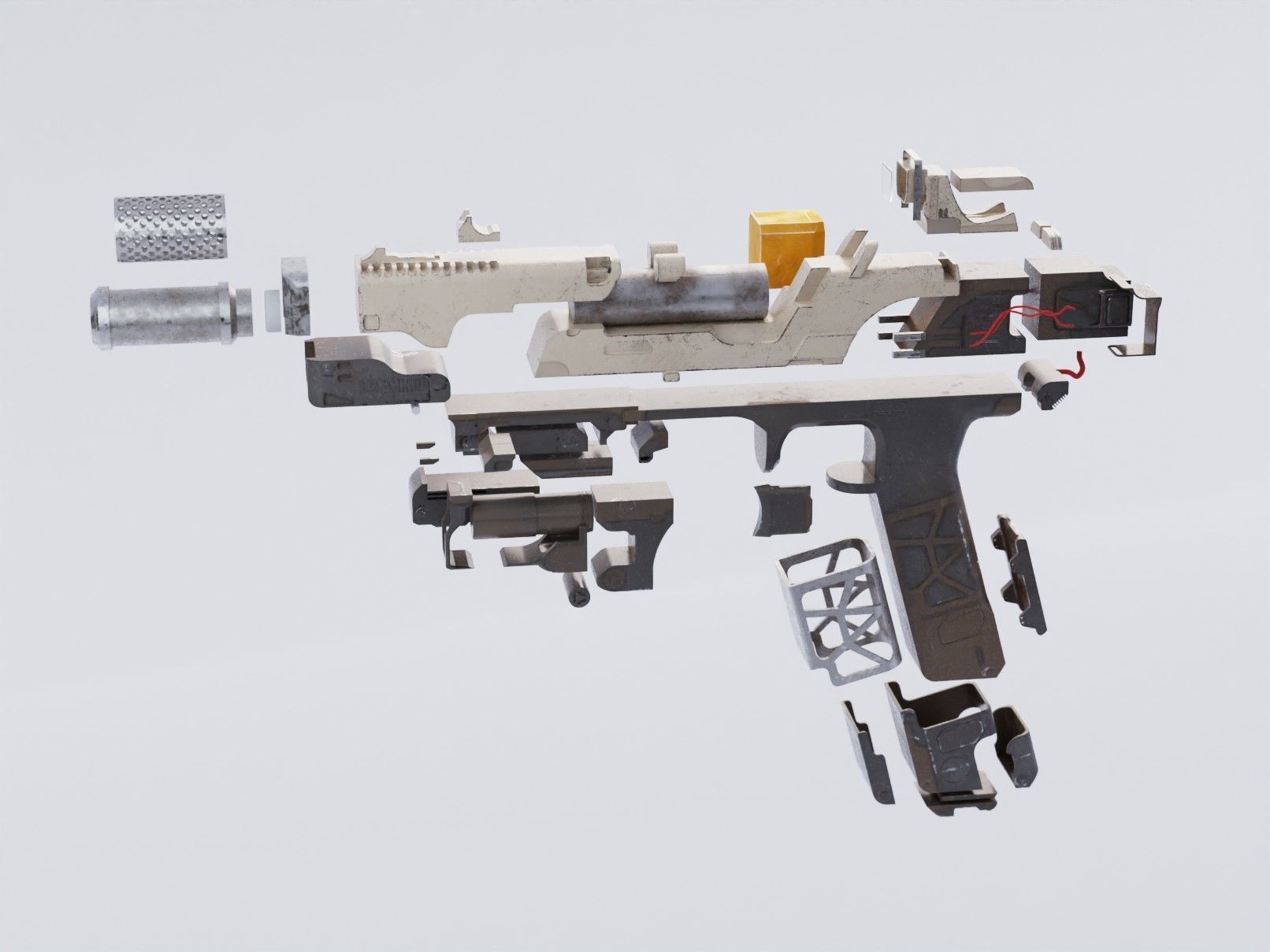 Handgun - Realistic Firearm  3D model_3