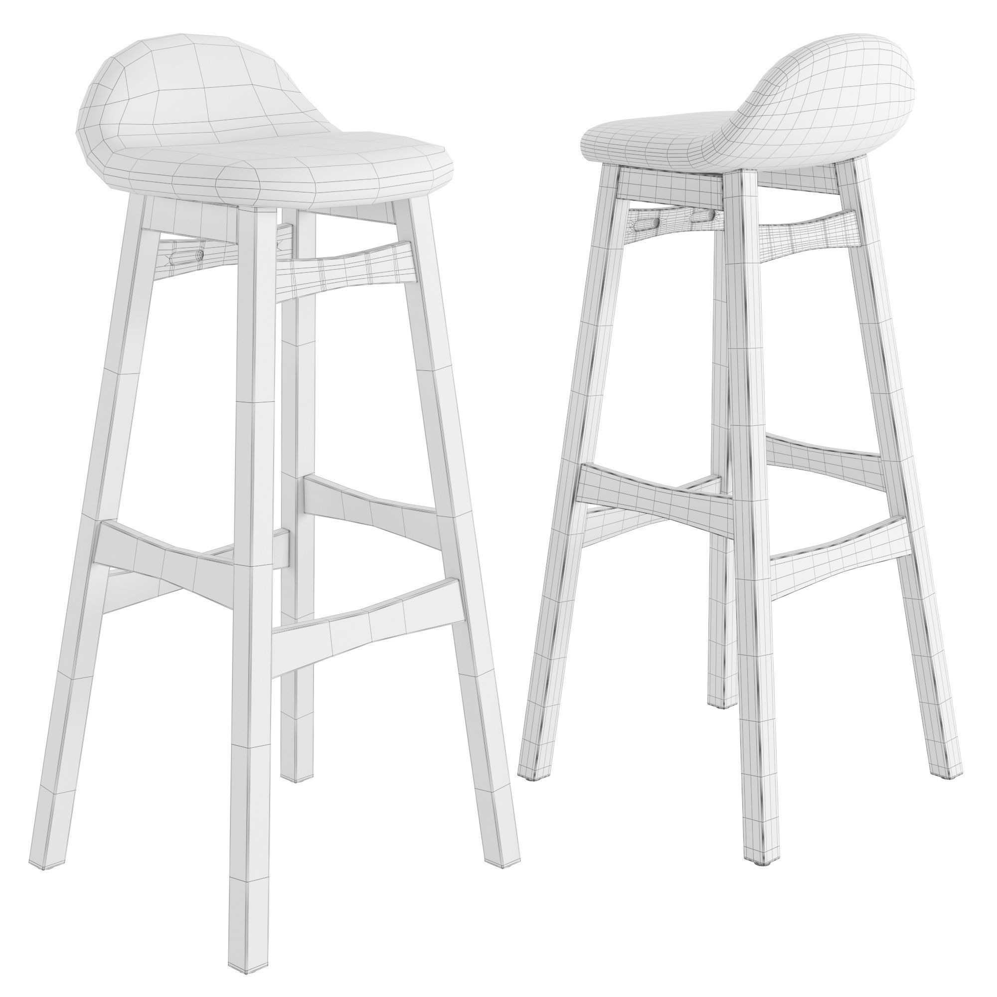 Bar Stool Trento 3D model_1