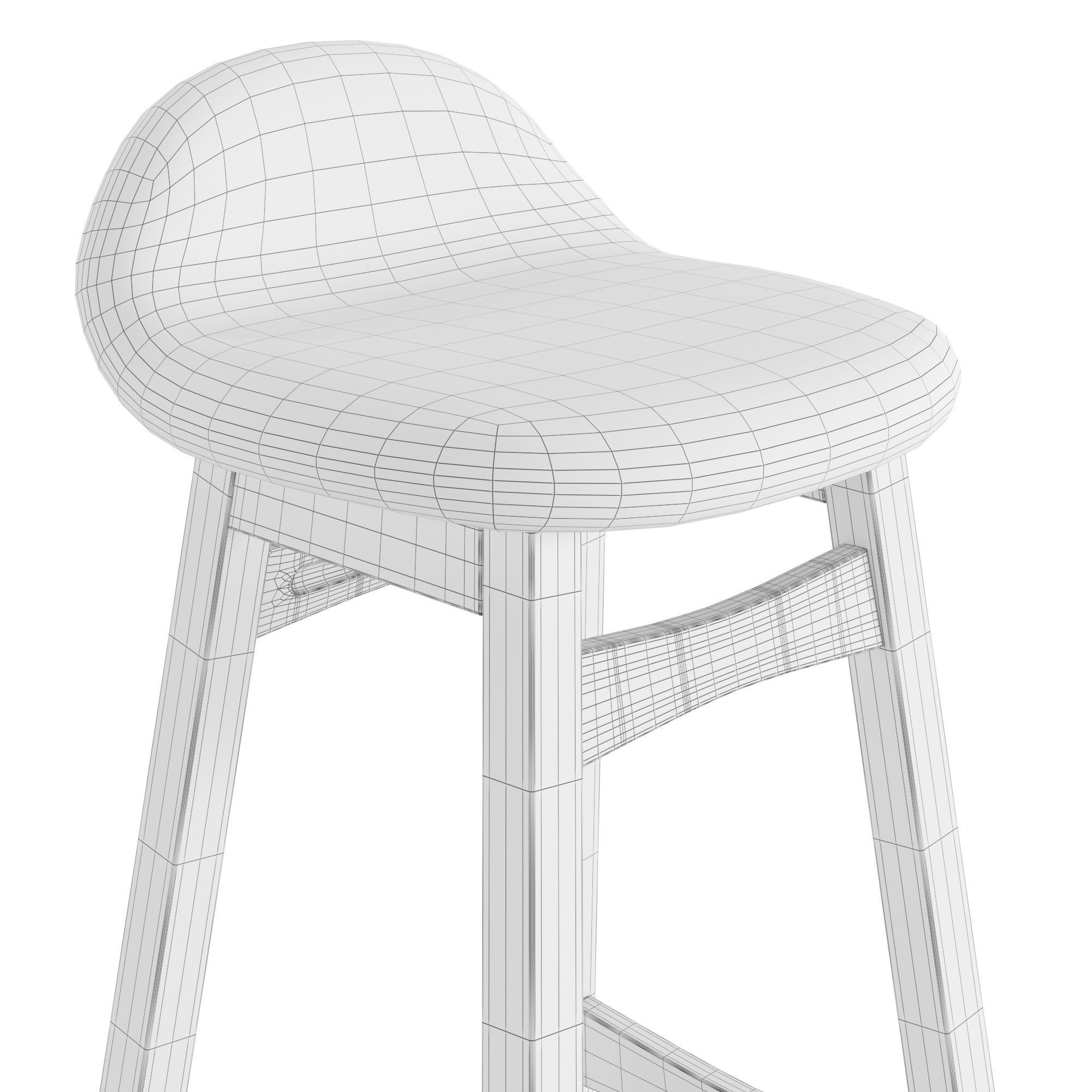 Bar Stool Trento 3D model_4