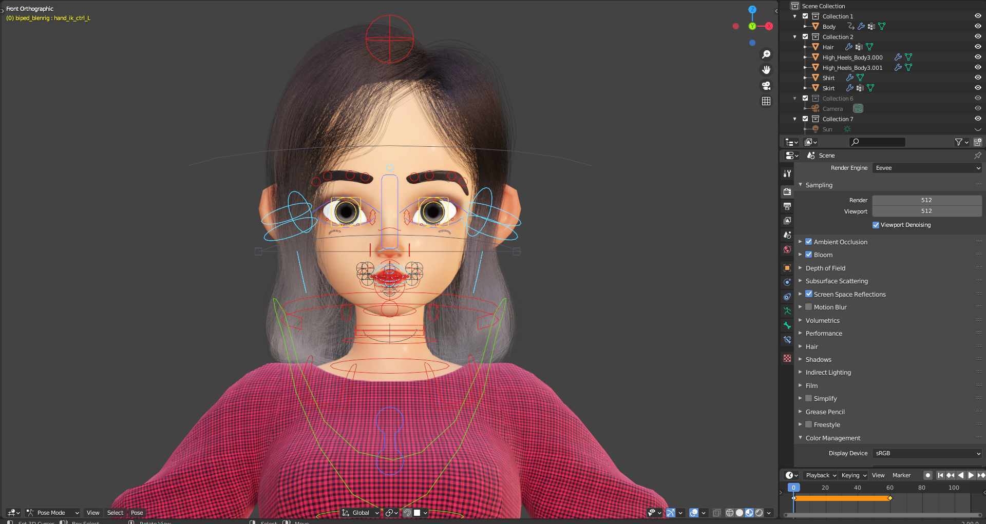 Rigged - Stylized Character Girl - Amy Style 4 - Blender 3D 3D model_6