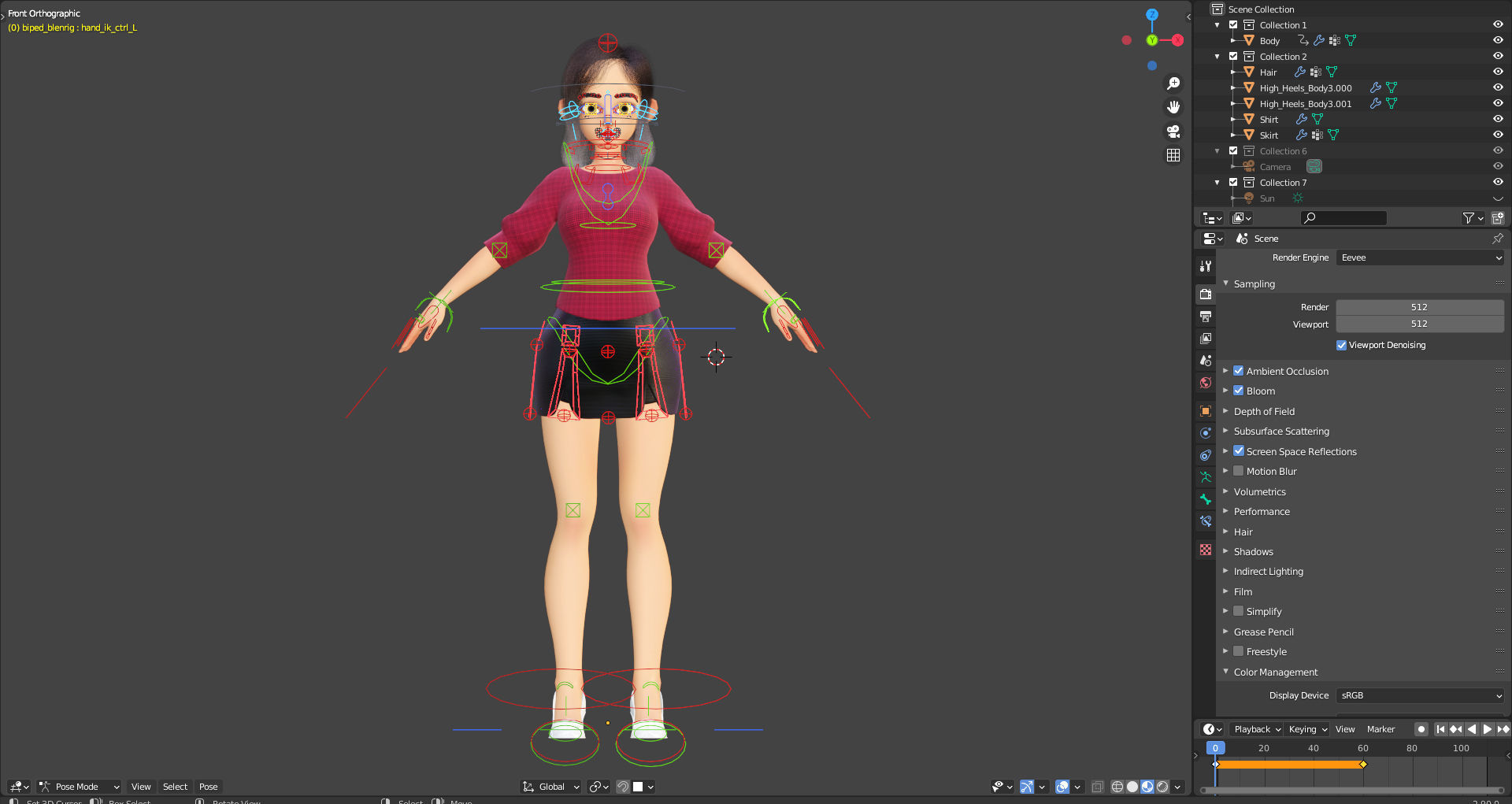 Rigged - Stylized Character Girl - Amy Style 4 - Blender 3D 3D model_9