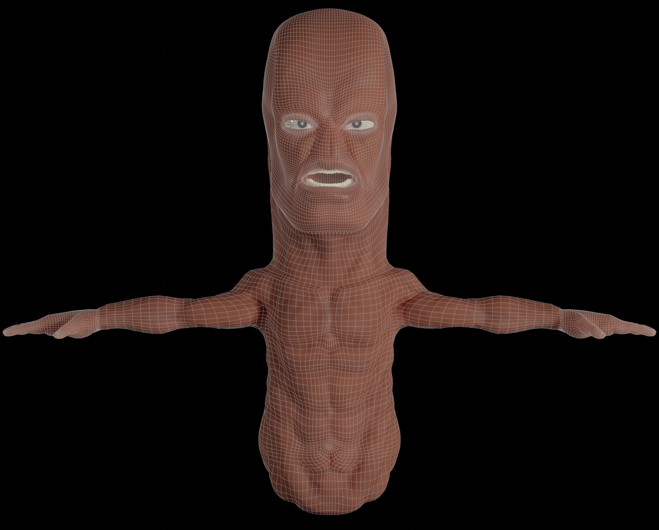 Realistic Worm - from the videogame series Worms Free low-poly 3D model_6