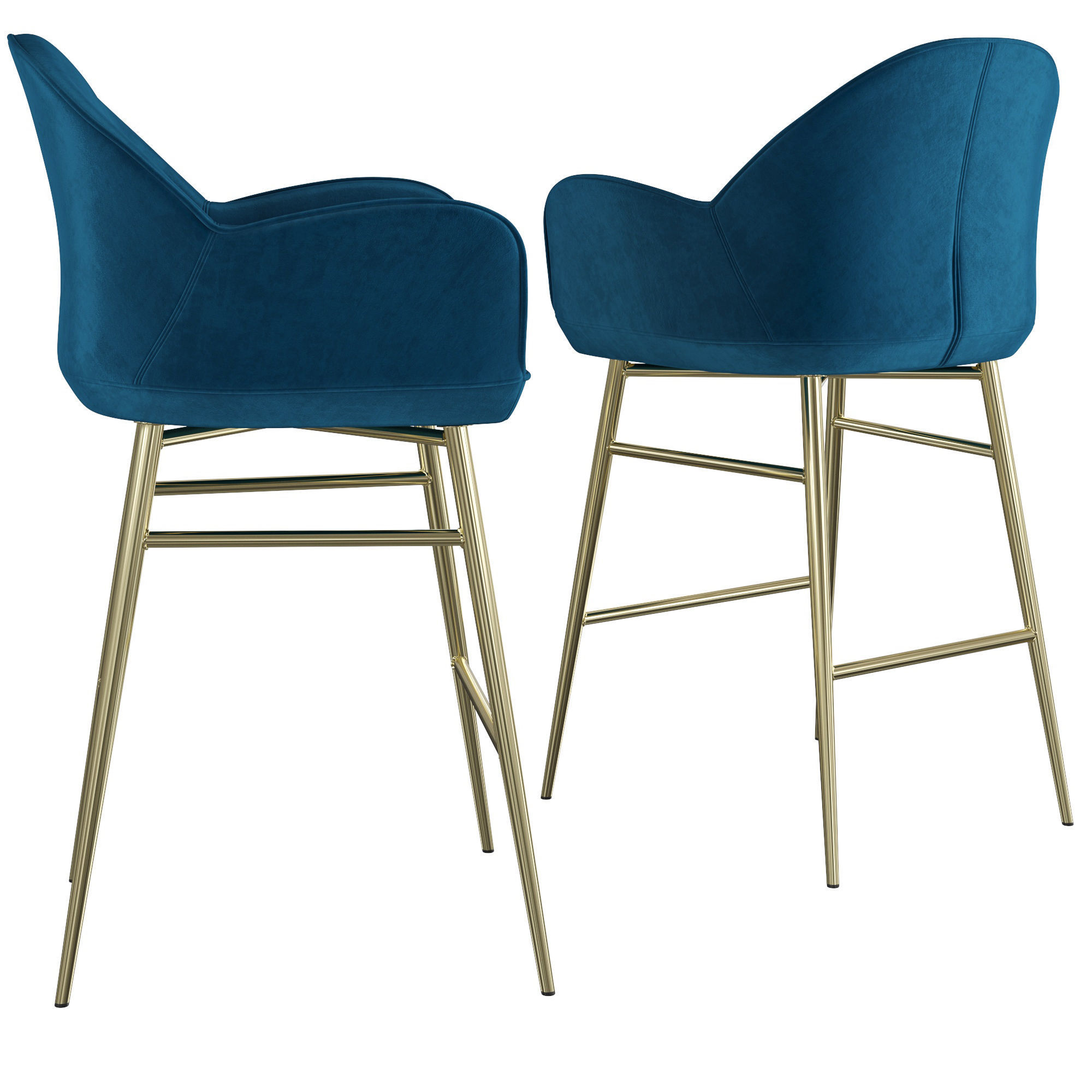 Semi-bar stool A175 3D model_3