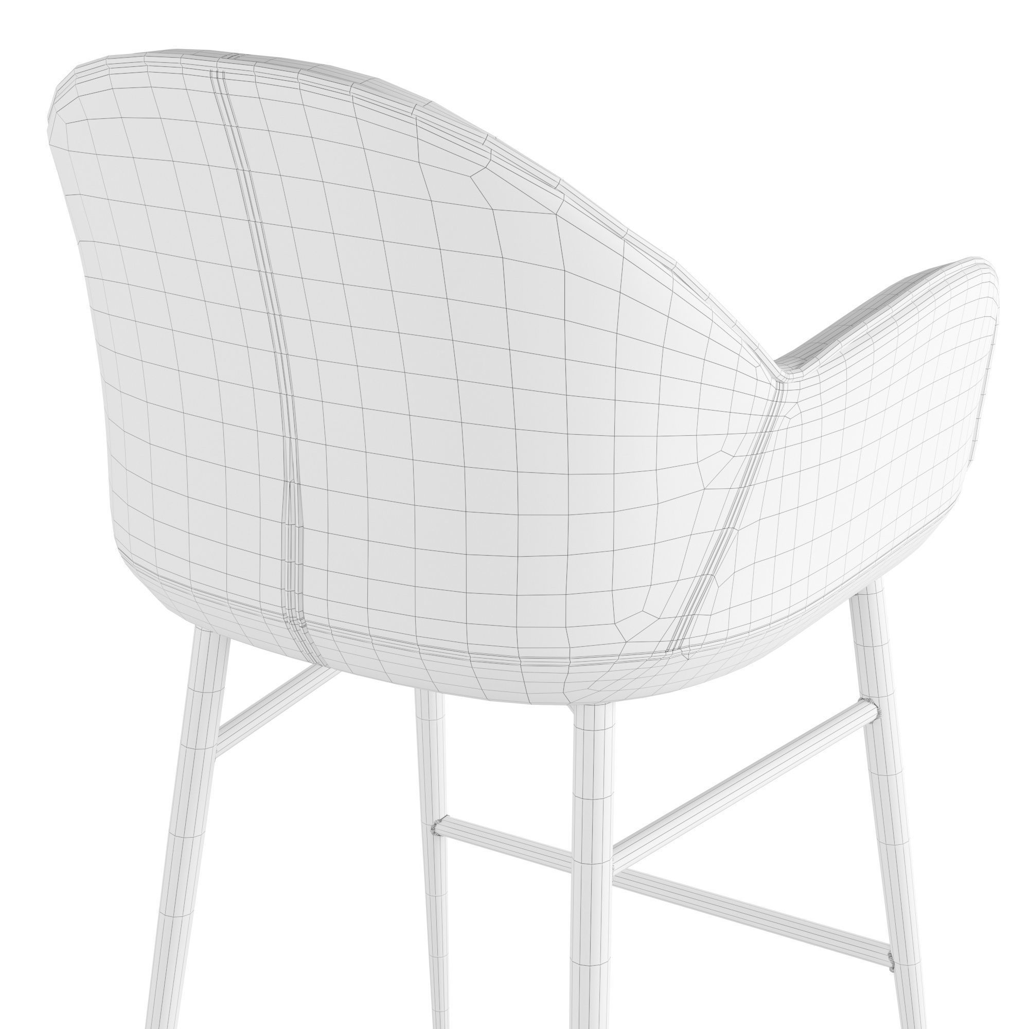 Semi-bar stool A175 3D model_6
