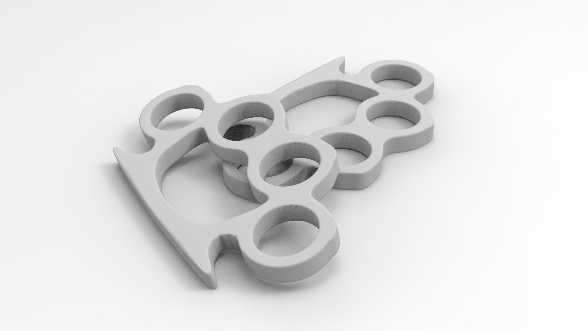 Knuckleduster pair of metal fists Low-poly 3D model_8