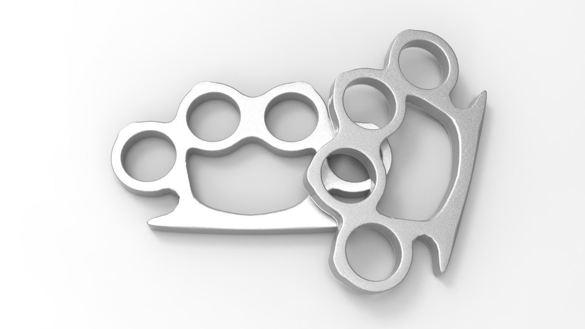 Knuckleduster pair of metal fists Low-poly 3D model_3