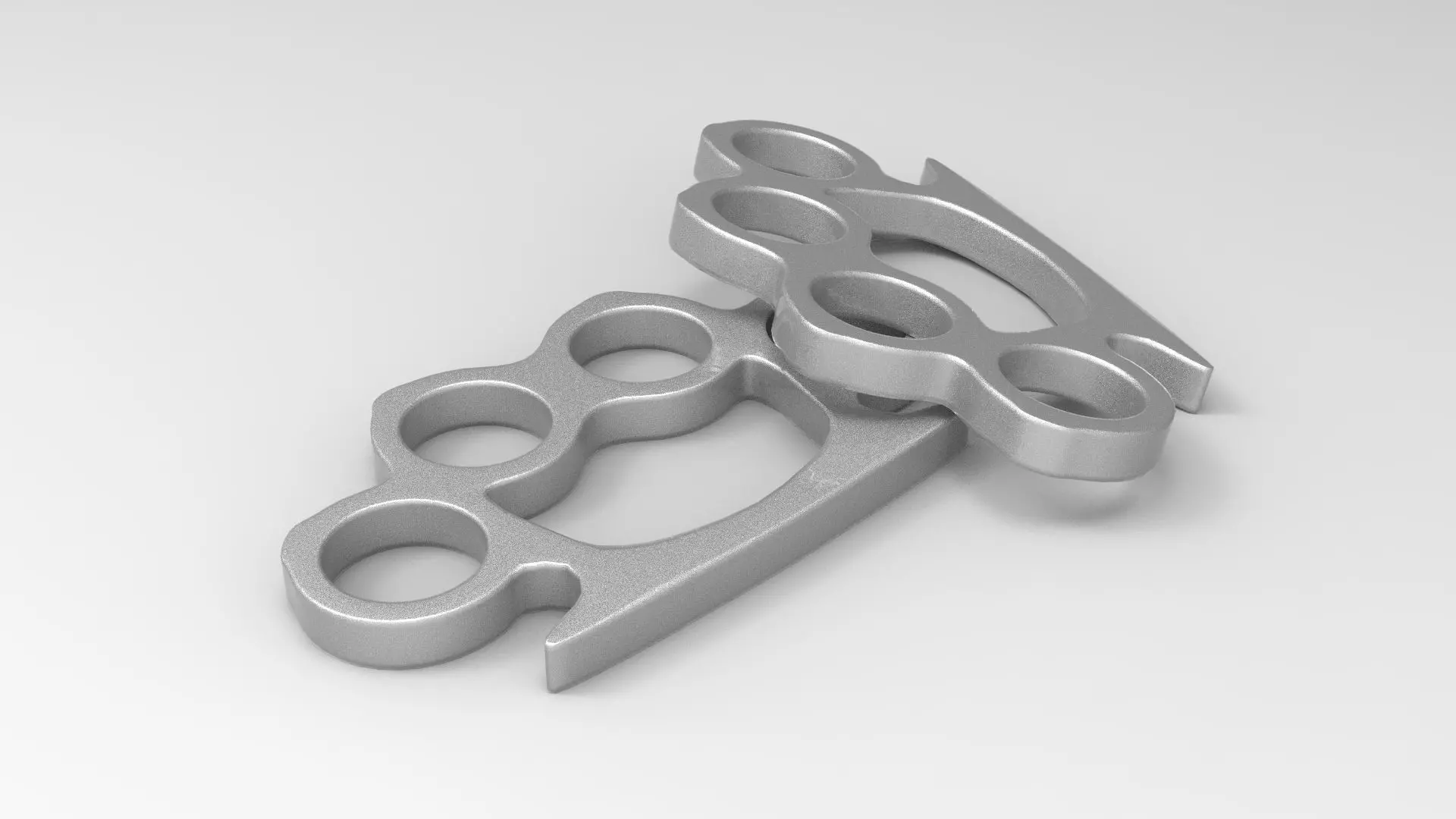 Knuckleduster pair of metal fists Low-poly 3D model_0