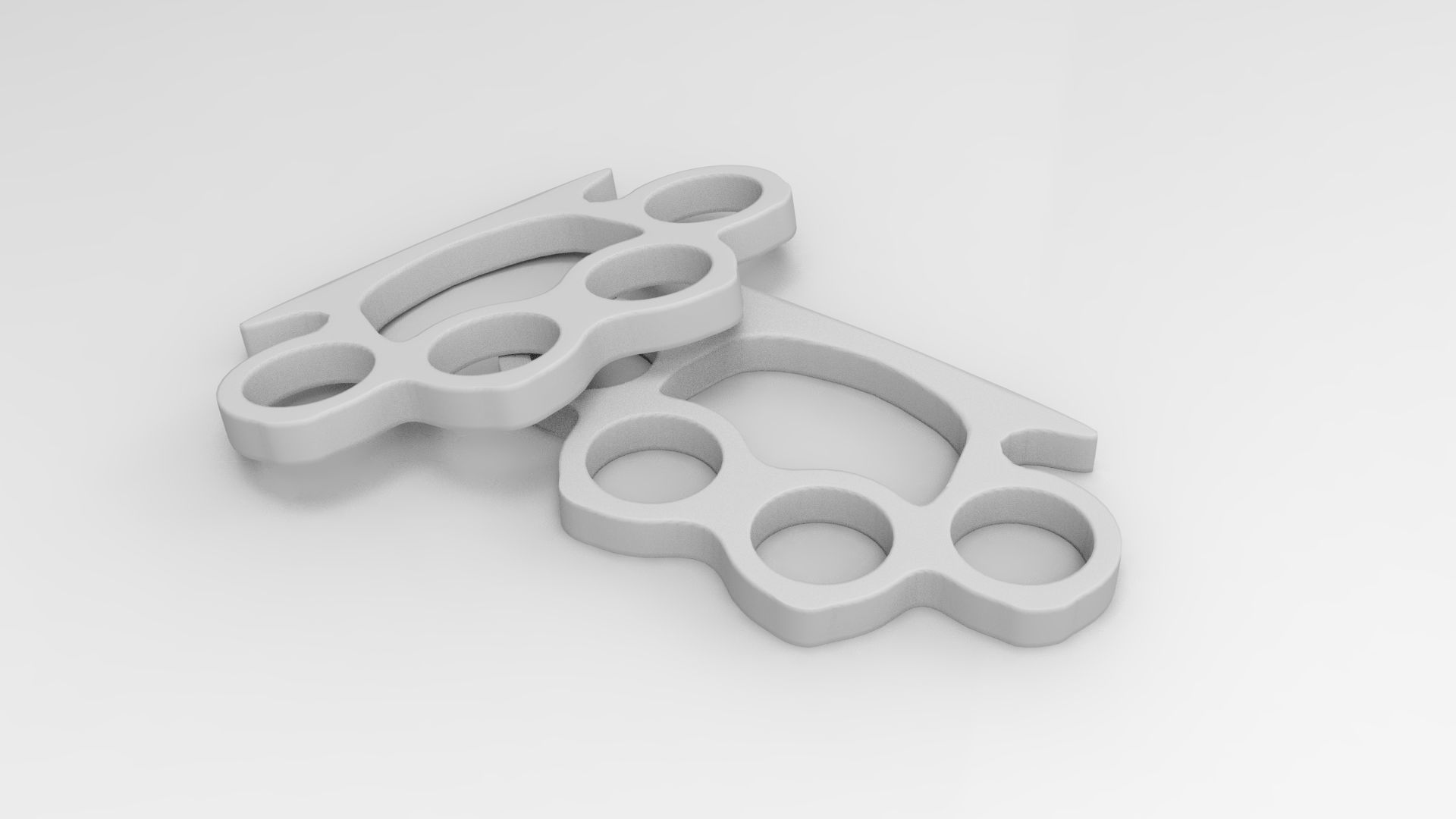 Knuckleduster pair of metal fists Low-poly 3D model_7