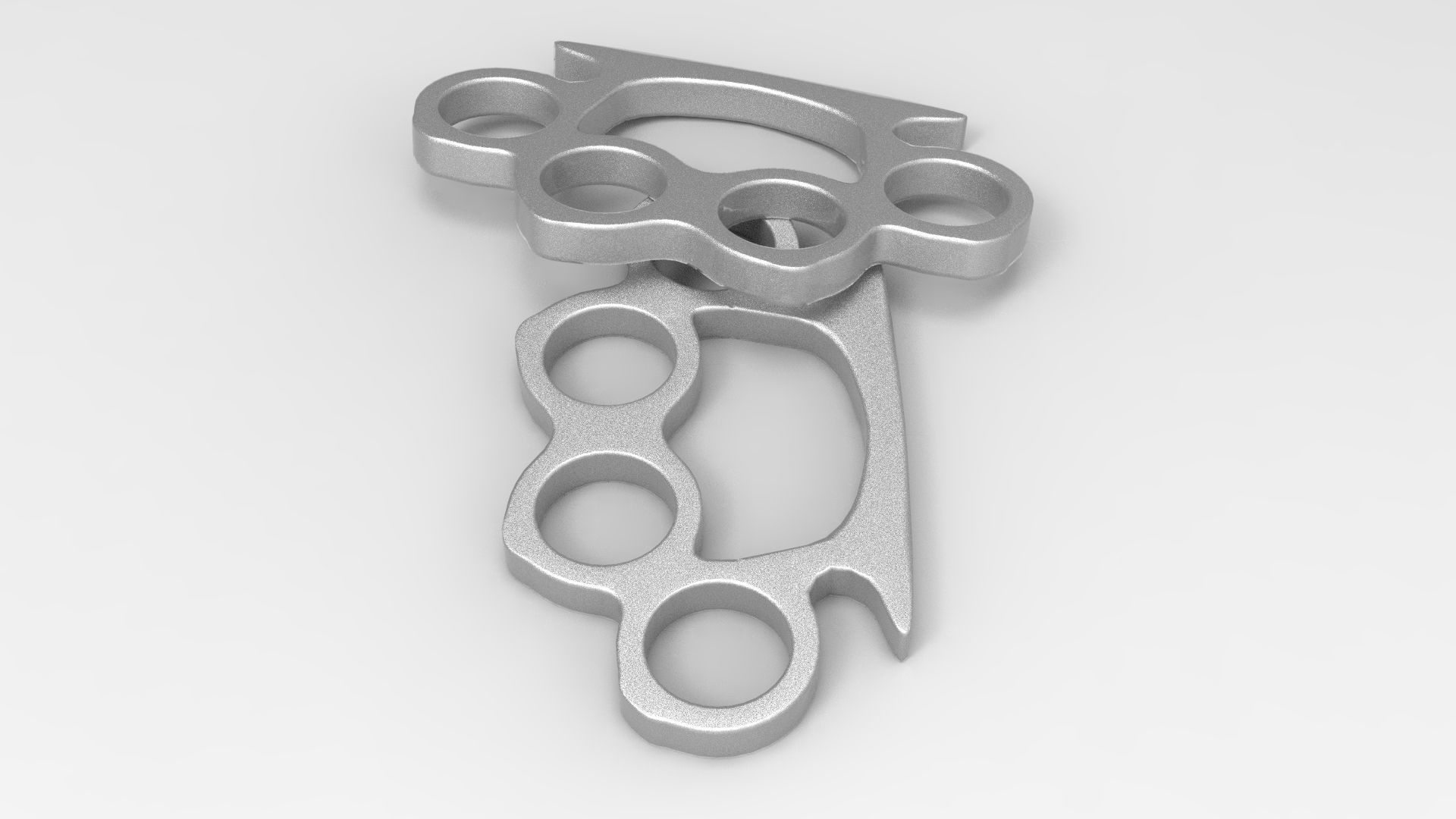 Knuckleduster pair of metal fists Low-poly 3D model_4