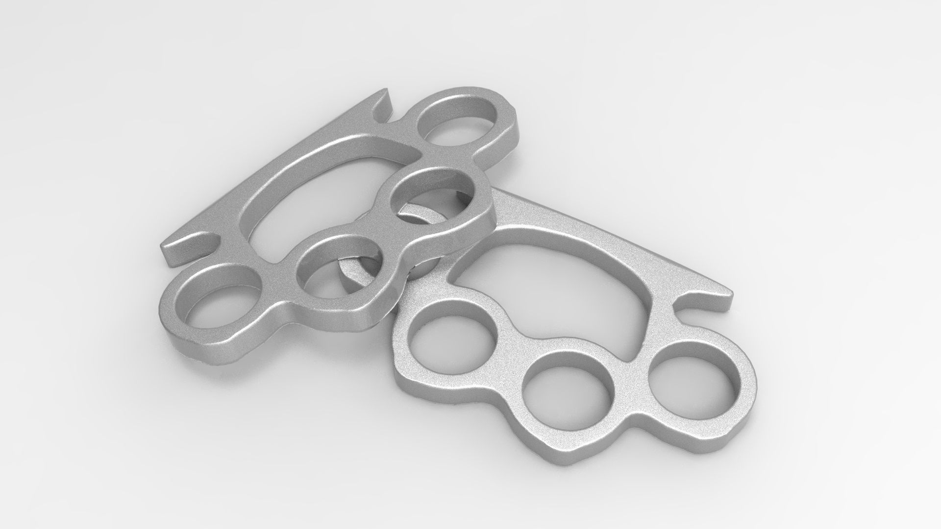 Knuckleduster pair of metal fists Low-poly 3D model_1