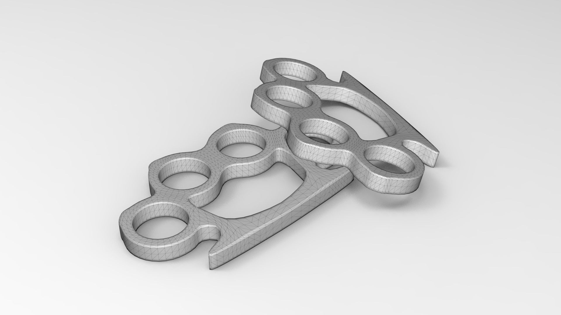 Knuckleduster pair of metal fists Low-poly 3D model_5