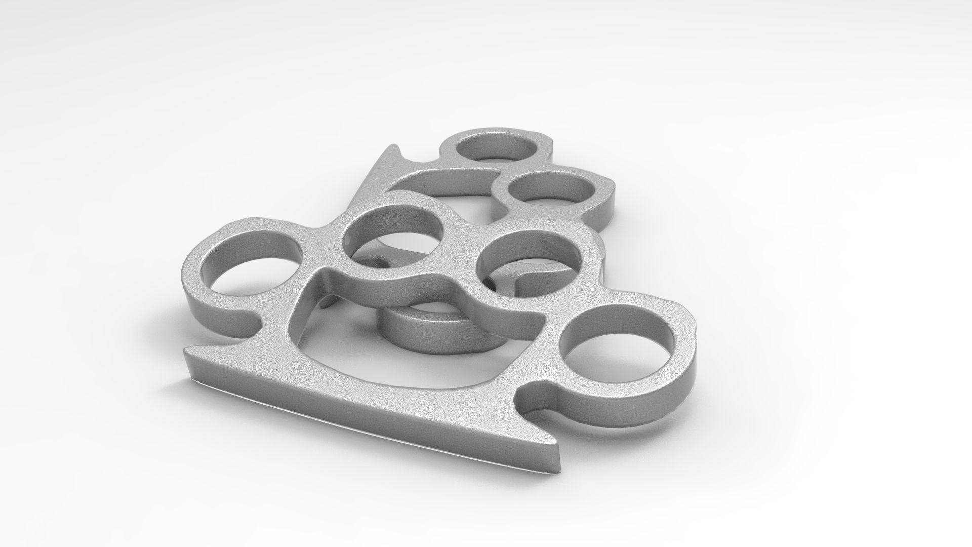 Knuckleduster pair of metal fists Low-poly 3D model_2