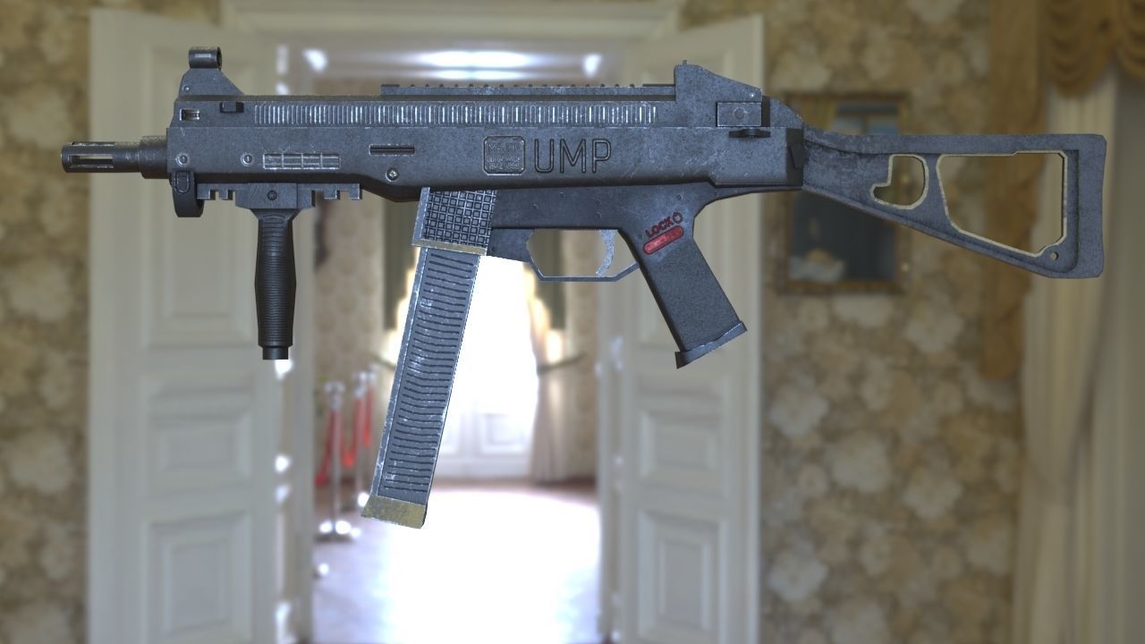 UMP Gun CGTrader Low-poly 3D model_4