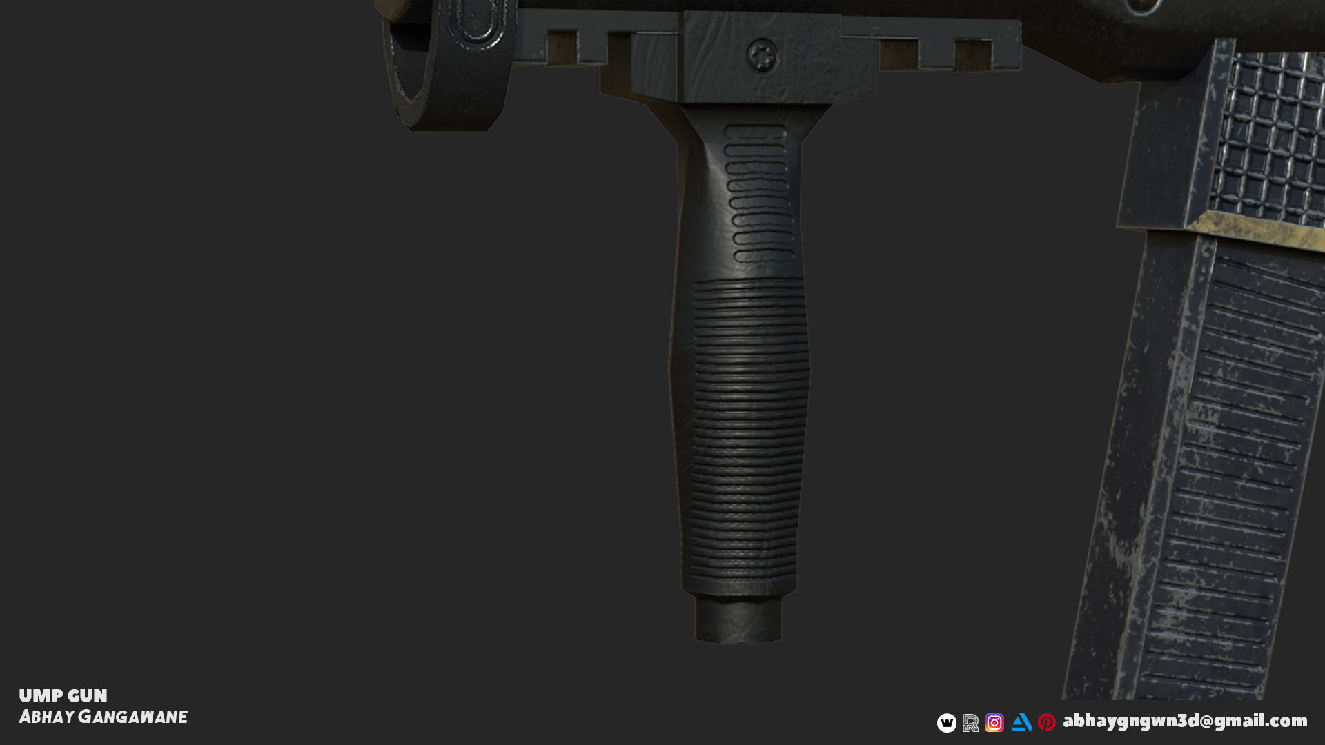 UMP Gun CGTrader Low-poly 3D model_10